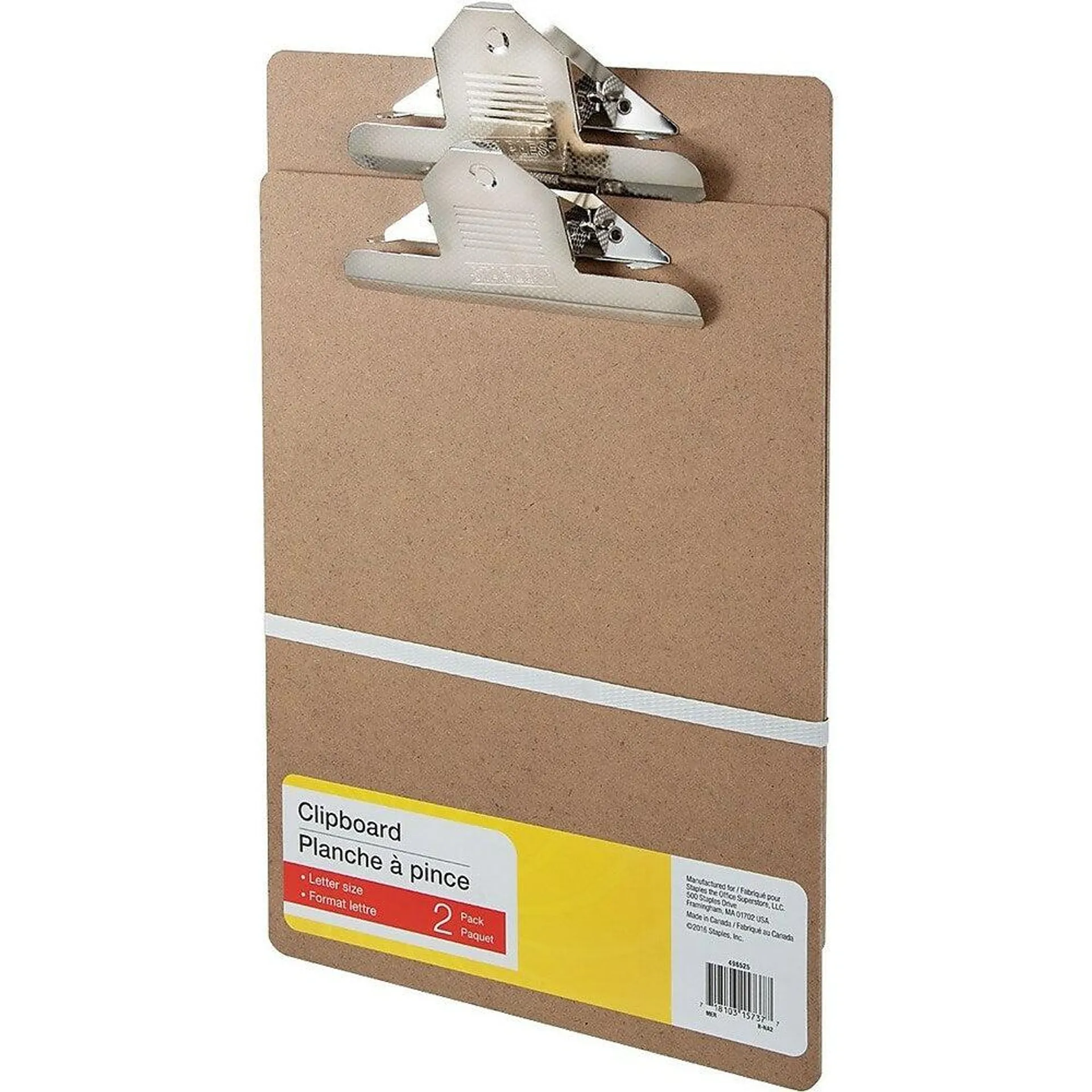 Staples Hardboard Clipboard - Letter Size - 9" x 12" - 2 Pack