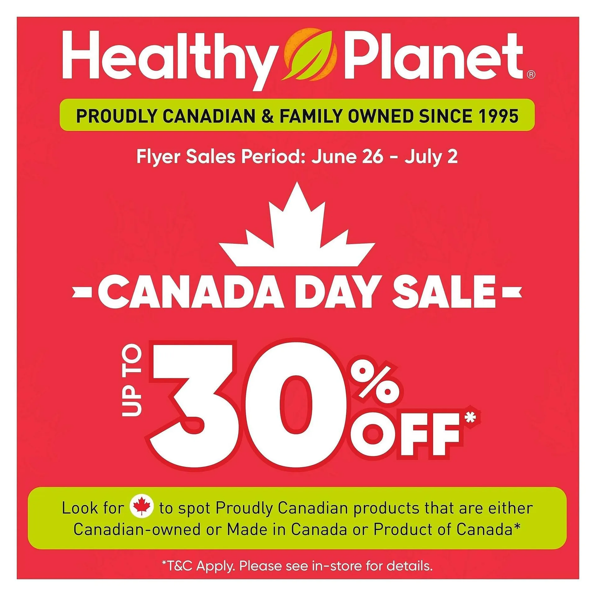 Healthy Planet flyer from June 26 to July 2 2025 - flyer page 1