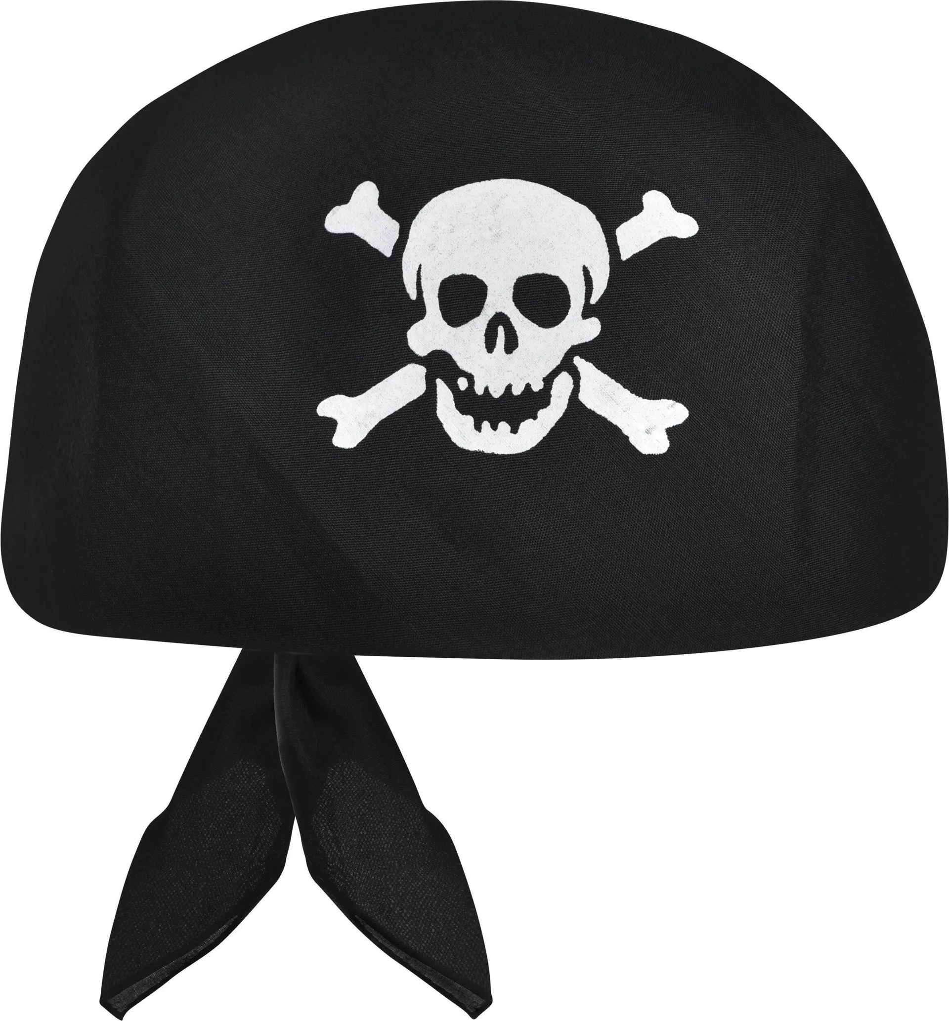 Pirate Skull Bandana Hat, Black/White, One Size, Wearable Costume Accessory for Halloween