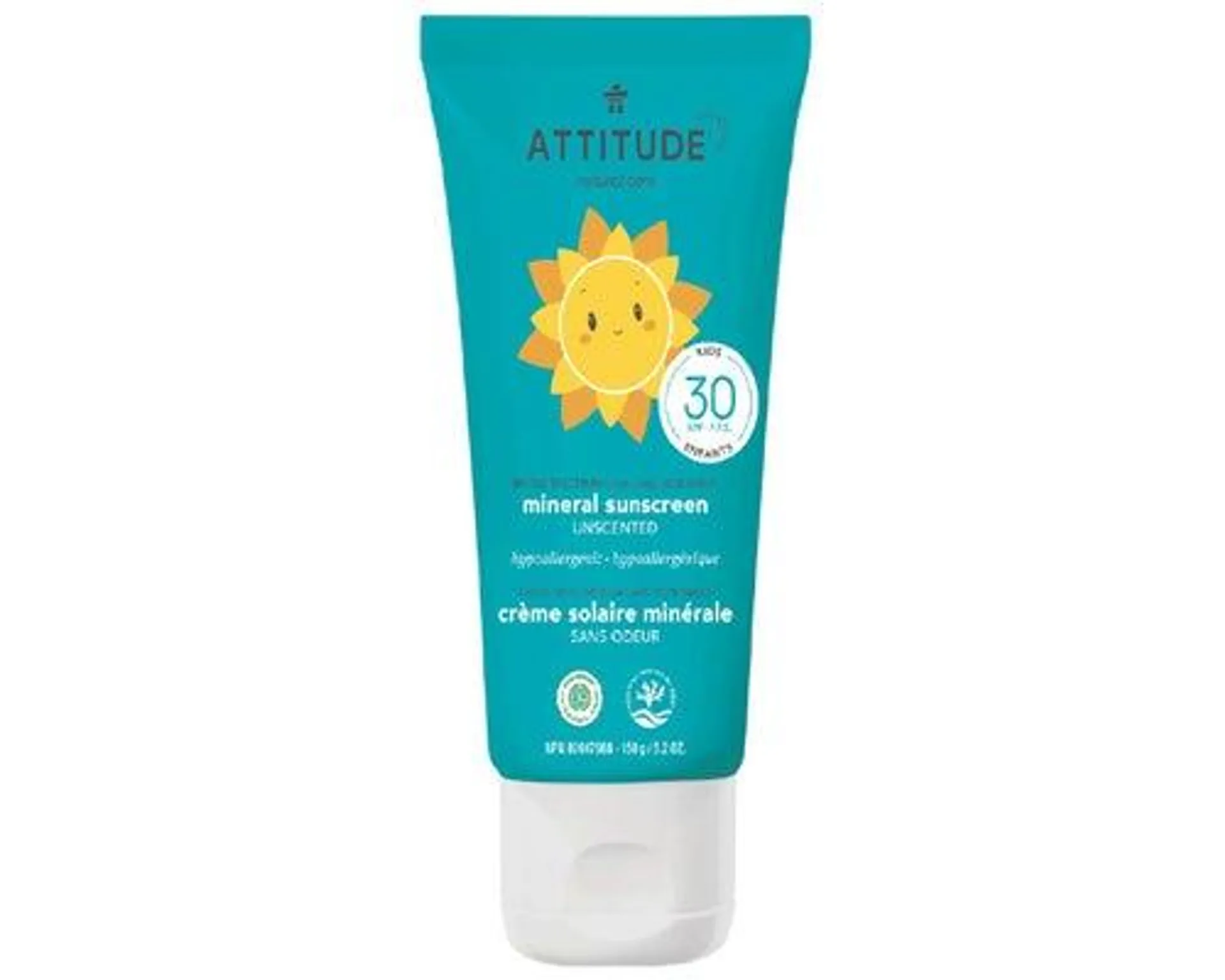 Attitude Baby & Kids Mineral Sunscreen SPF 30 Unscented 150g