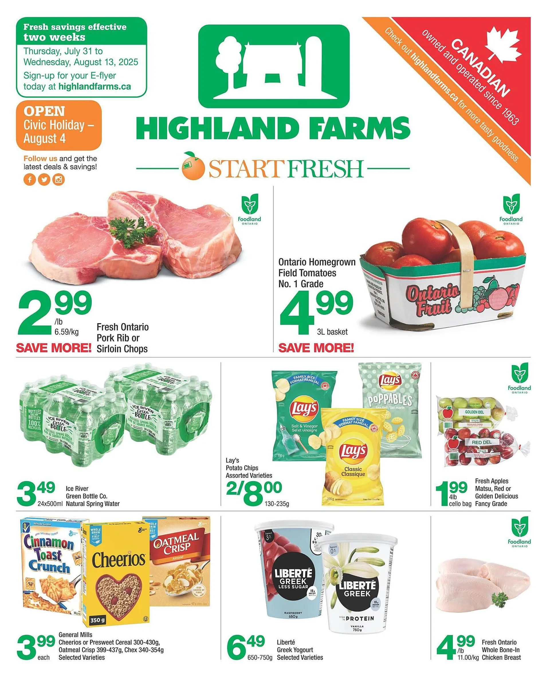 Highland Farms flyer from July 31 to August 13 2025 - flyer page 1