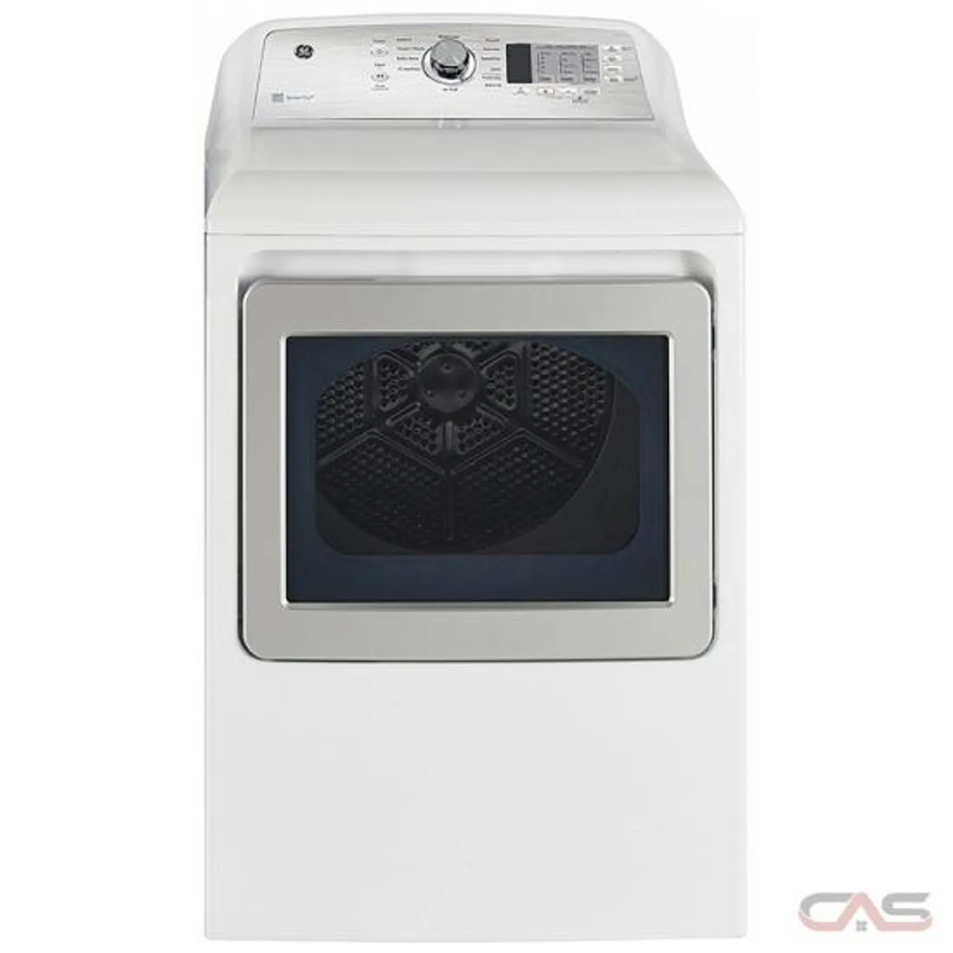 GE GTD65GBMRWS Dryer, 27 inch Width, Gas Dryer, 7.4 cu. ft. Capacity, 10 Dry Cycles, Steel Drum, White colour