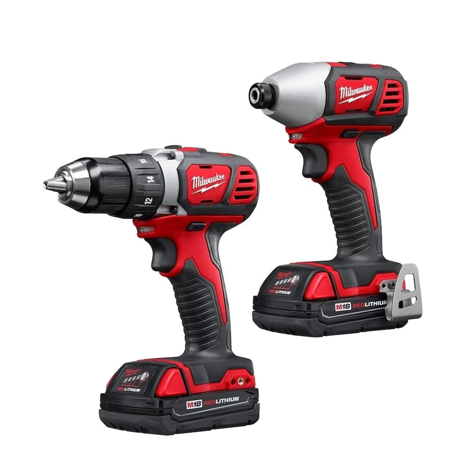 M18 18V Li-Ion Cordless Drill Driver/Impact Driver Combo Kit w/ (2) 1.5Ah Batteries, Charger