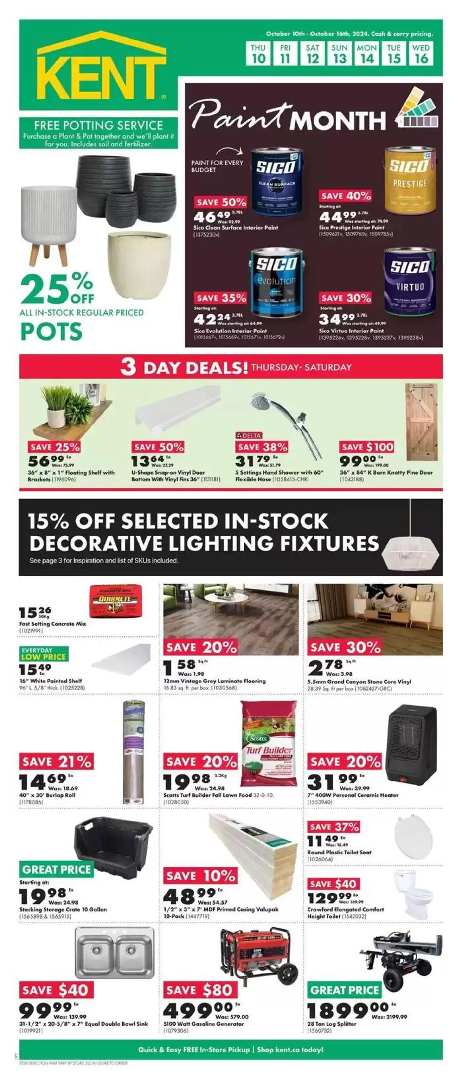 Kent Weekly ad from October 10 to October 16 2024 - flyer page 1