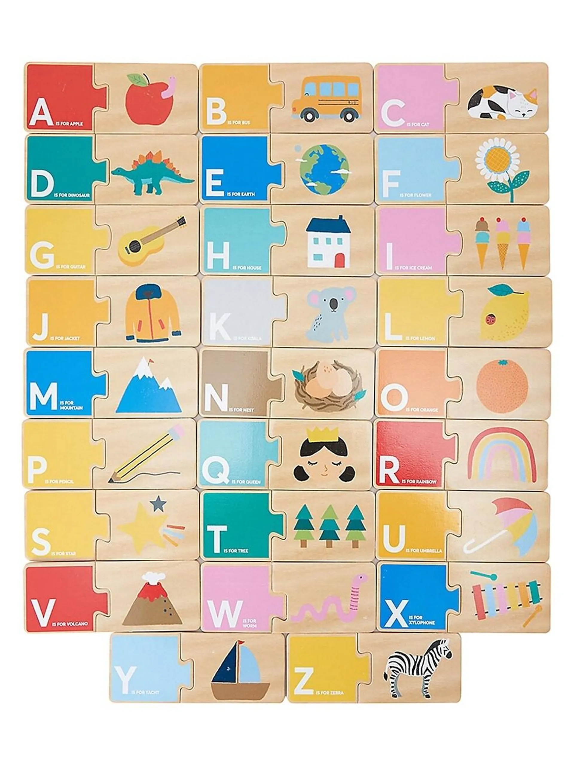 Wooden Alphabet Cards Puzzle Set