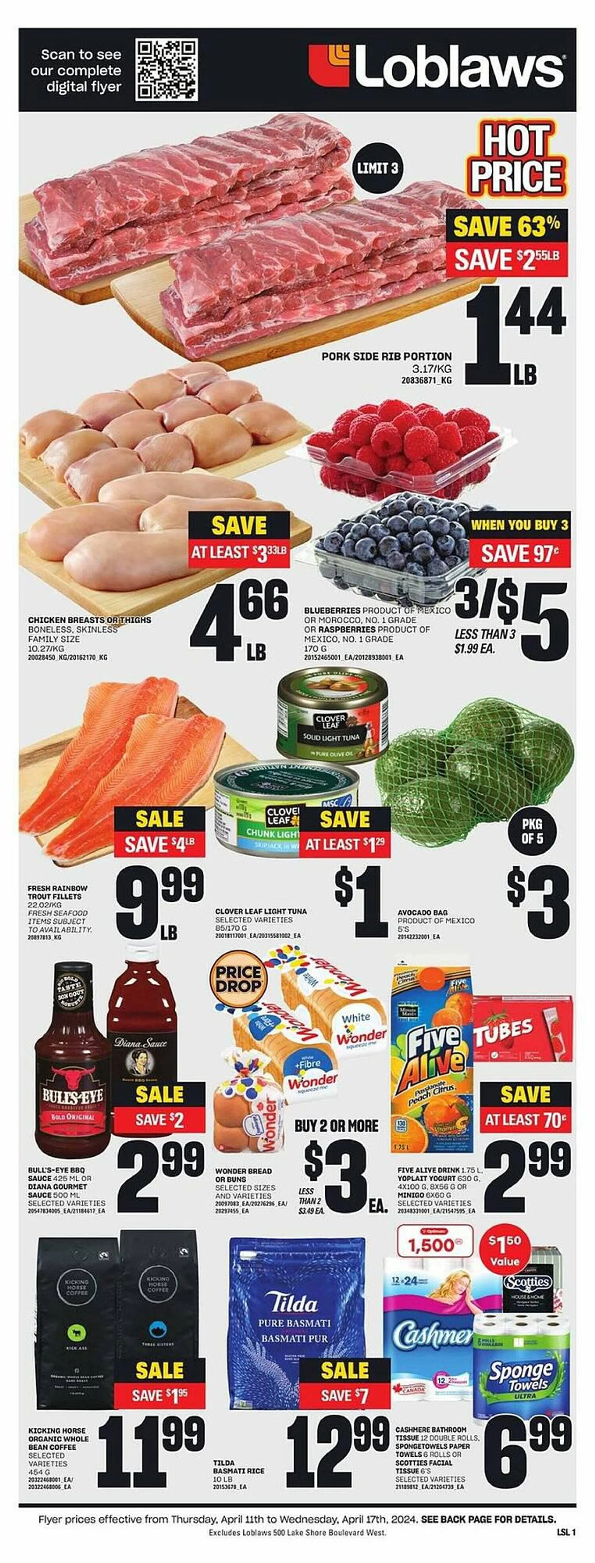 Loblaws flyer from April 11 to April 18 2024 - flyer page 1