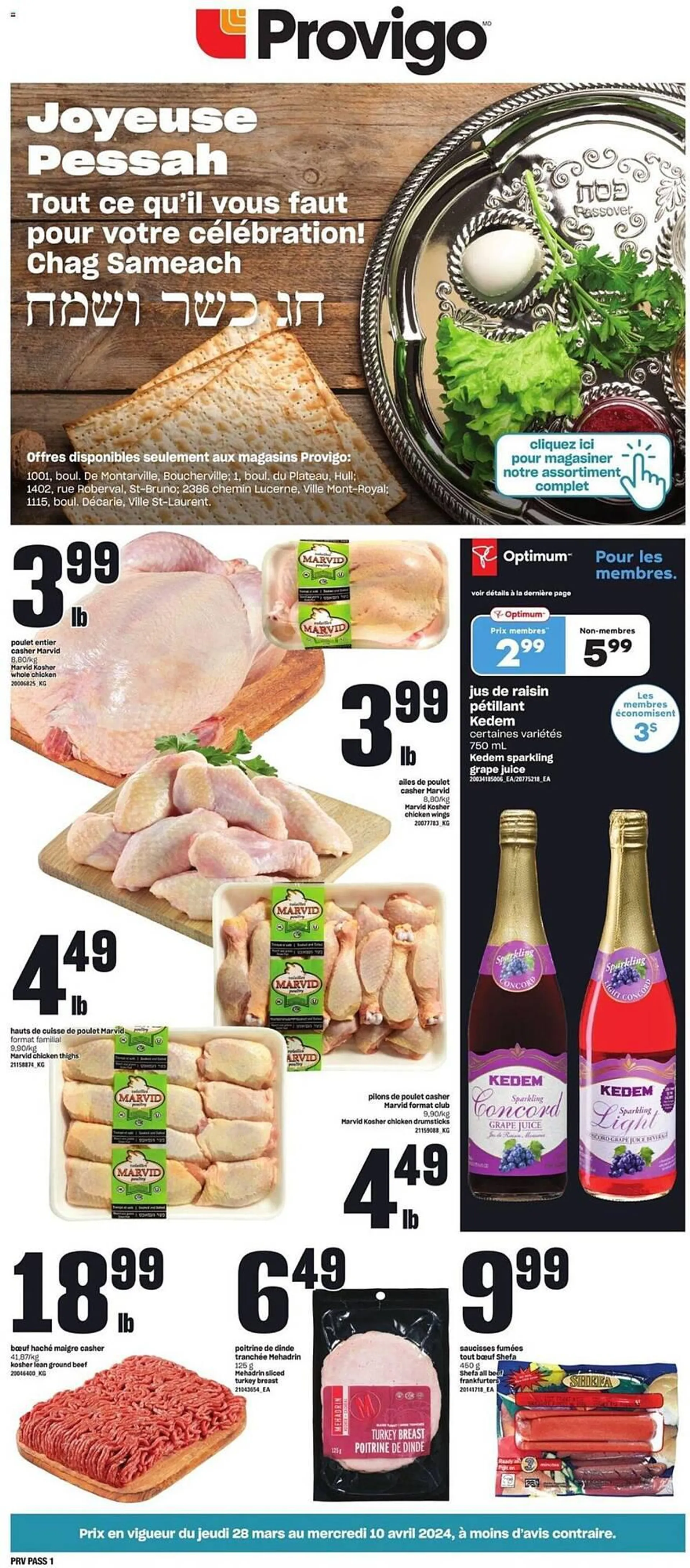 Provigo flyer from March 28 to April 10 2024 - flyer page 1