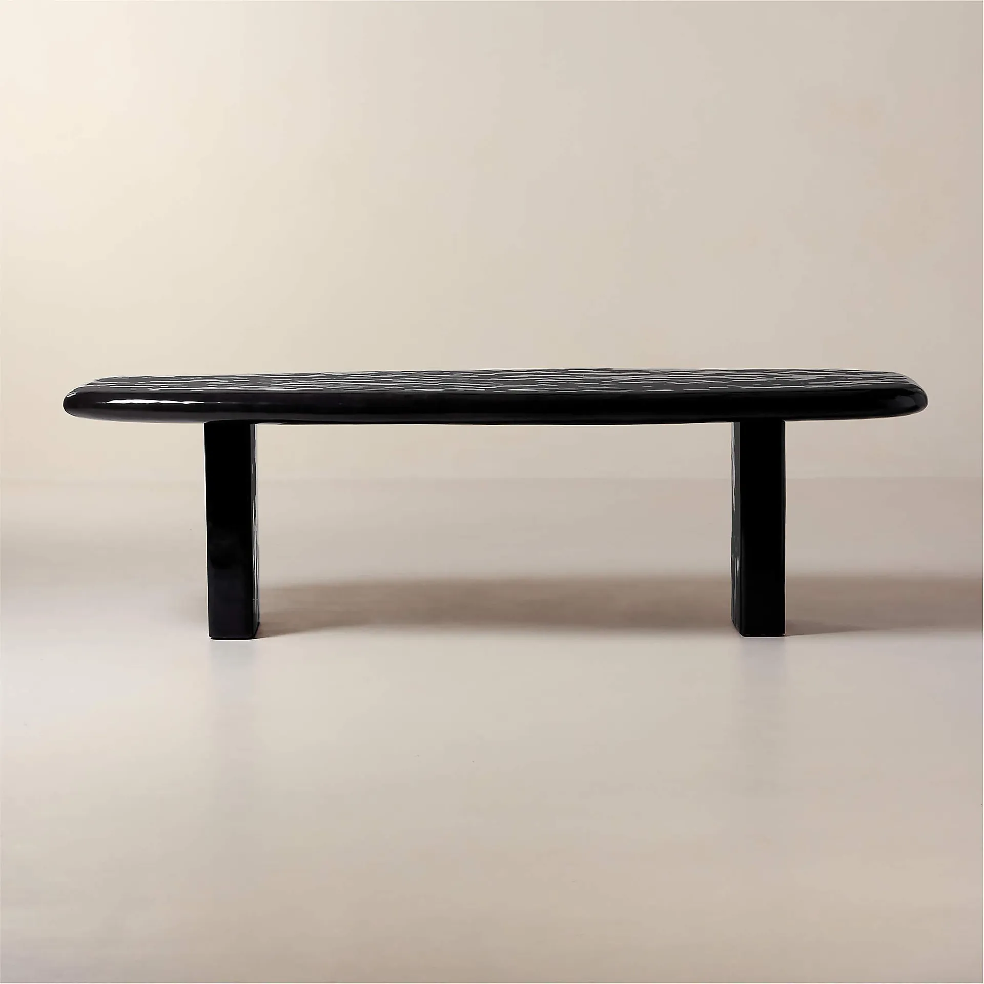 Amalie 103" Rectangular Black Resin Dining Table