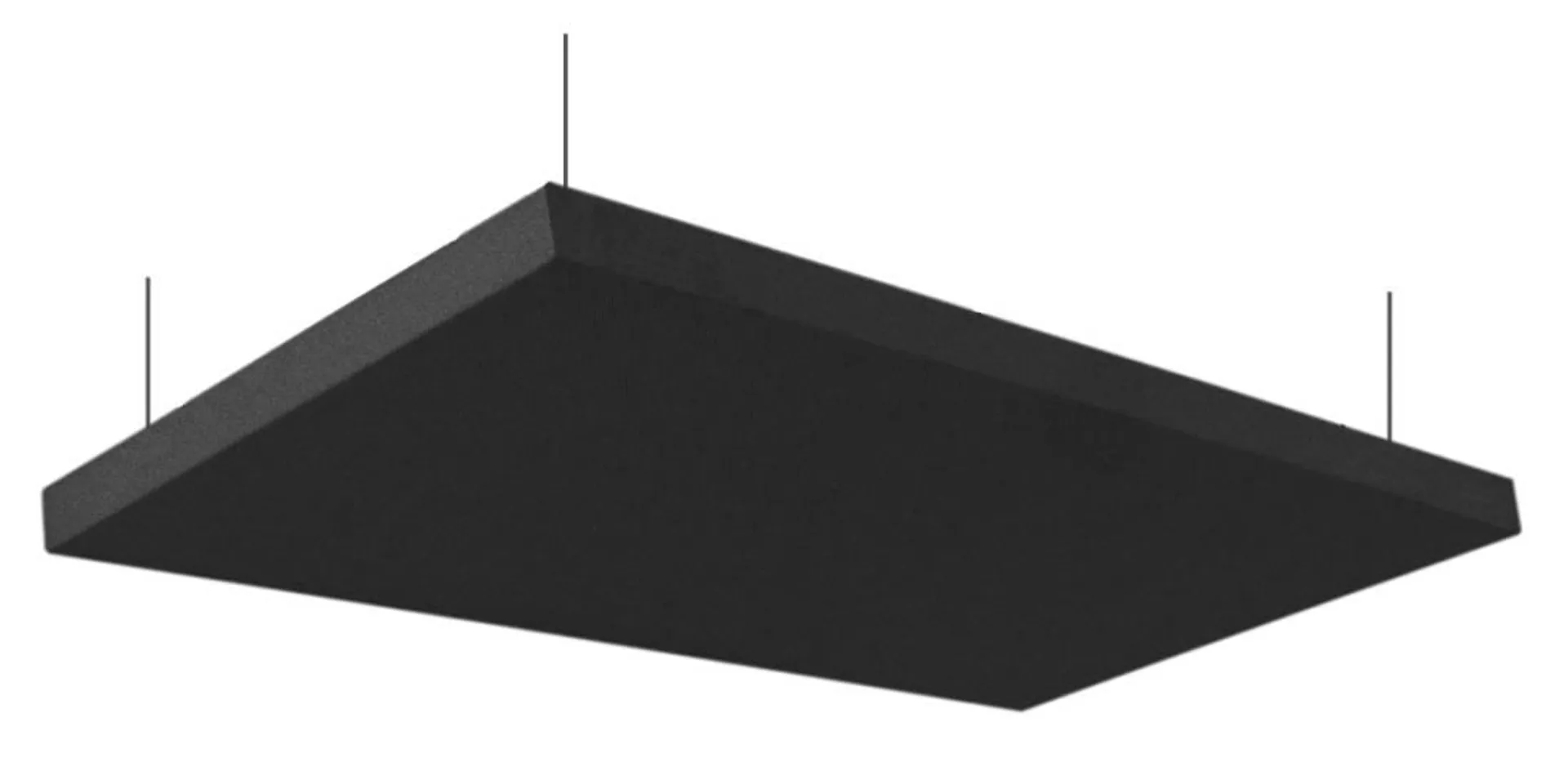 Nimbus Acoustic Ceiling Cloud - 24''x48''' w/Hanging Kit, Black (Pair)