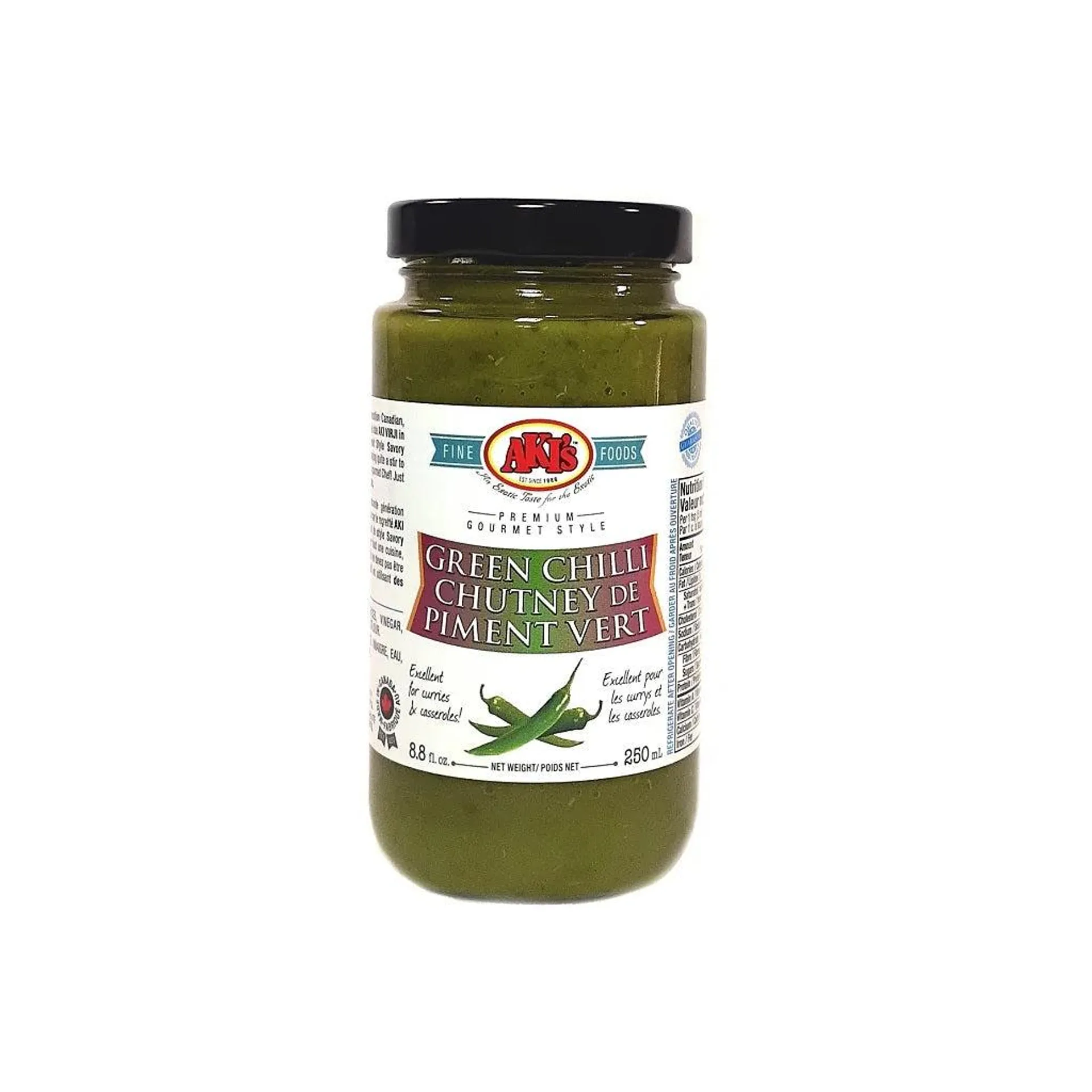 Akis Green Chilli Chutney 250ml