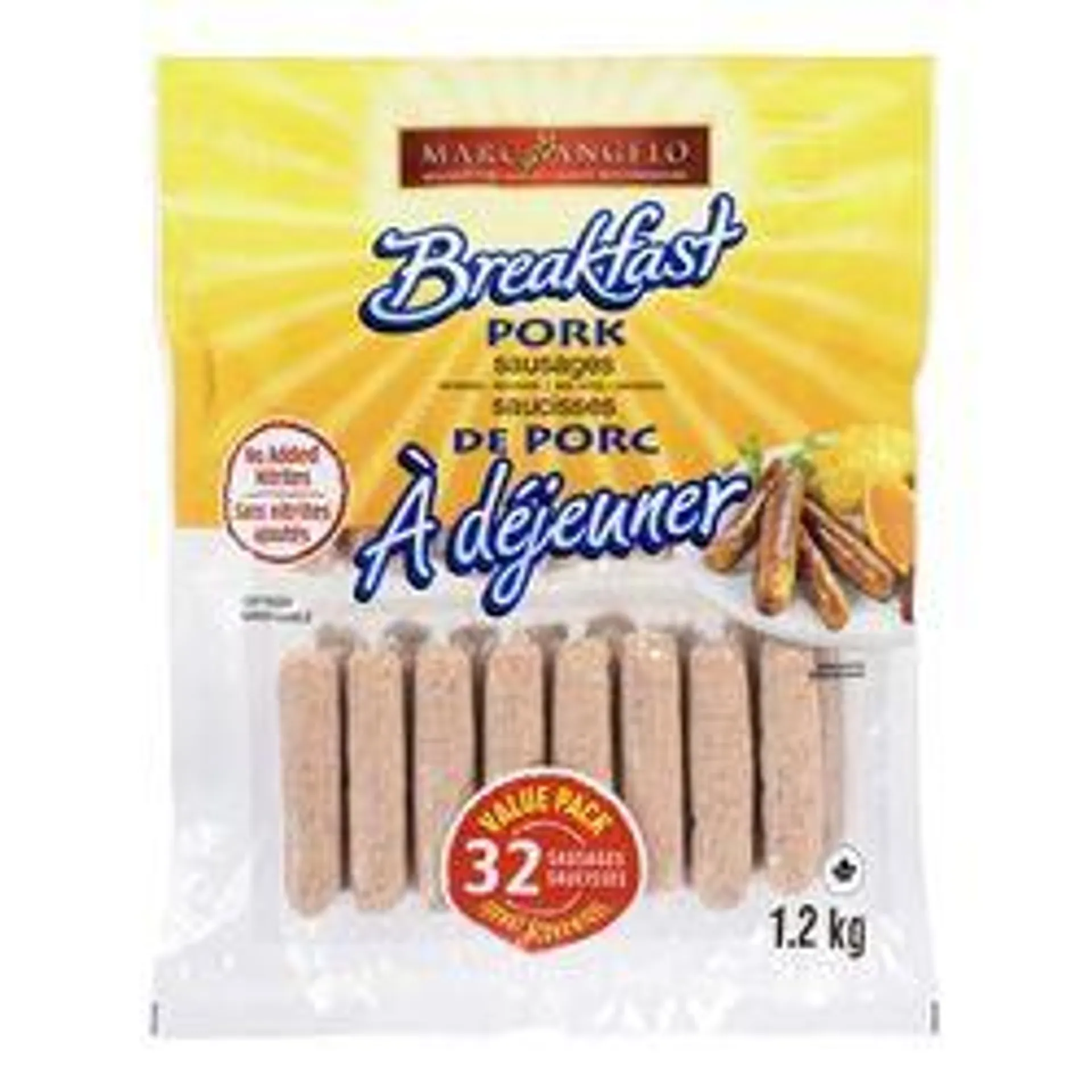 Uncooked Pure Pork Breakfast Sausages