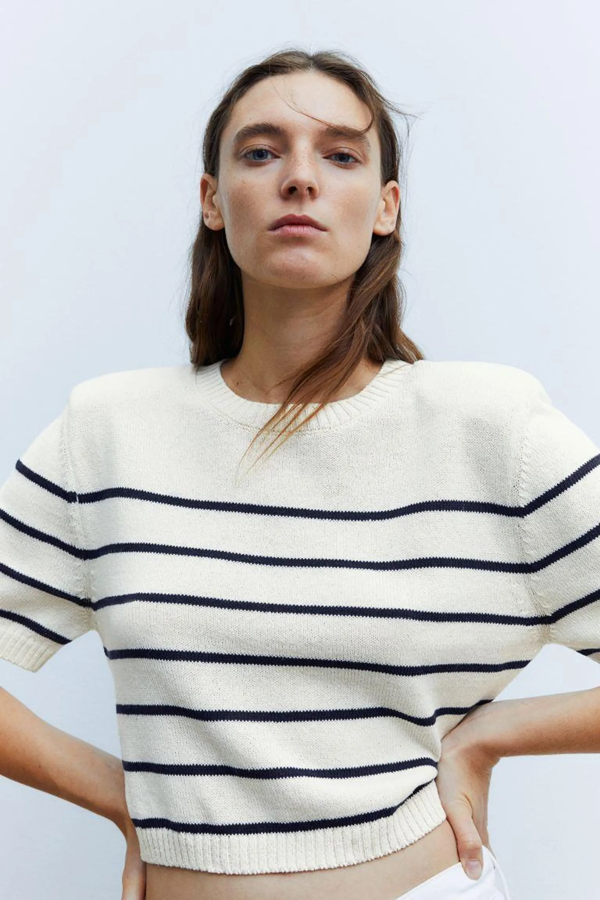 Knit Top with Shoulder Pads