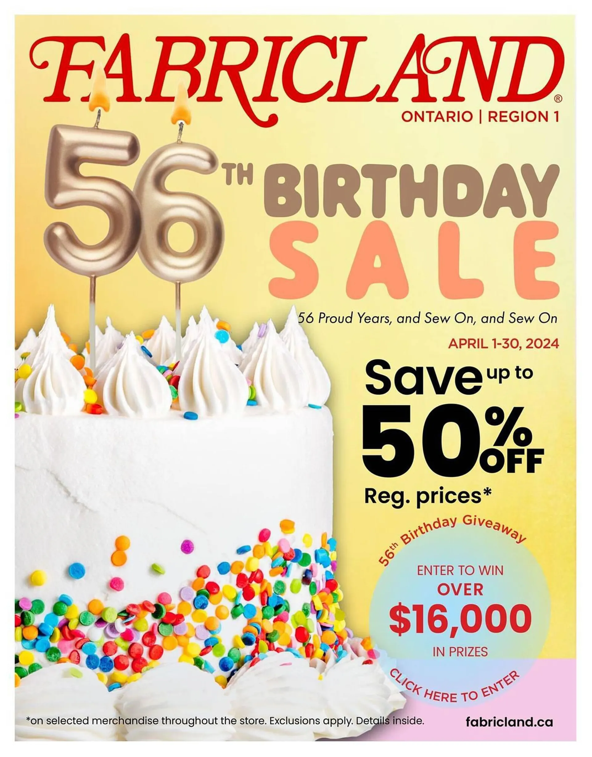 Fabricland flyer from April 1 to April 30 2024 - flyer page 