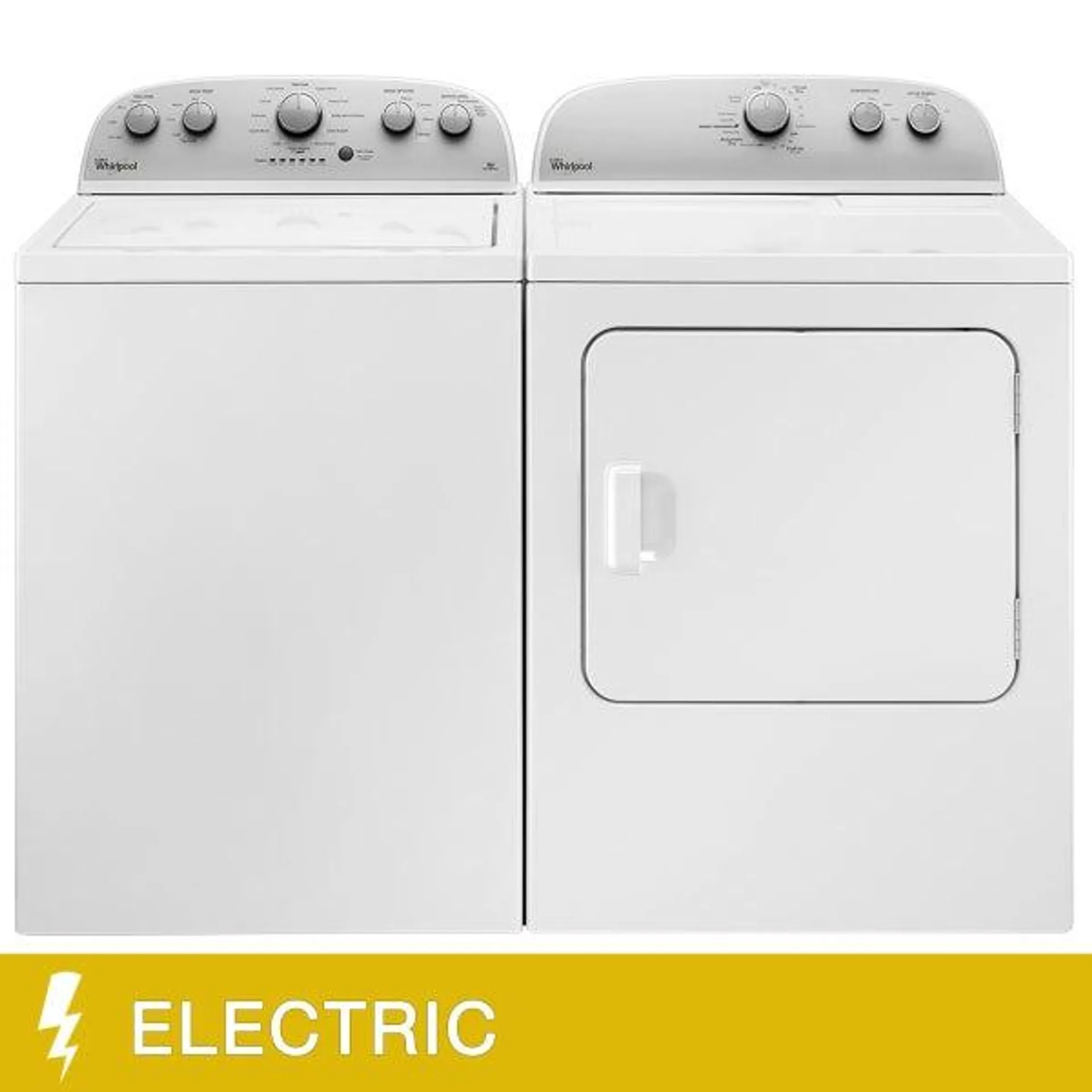 Whirlpool 27 in White 2-piece Laundry Pair with 4.4 cu ft. Top Load Washer and 7.0 cu ft. Electric Dryer