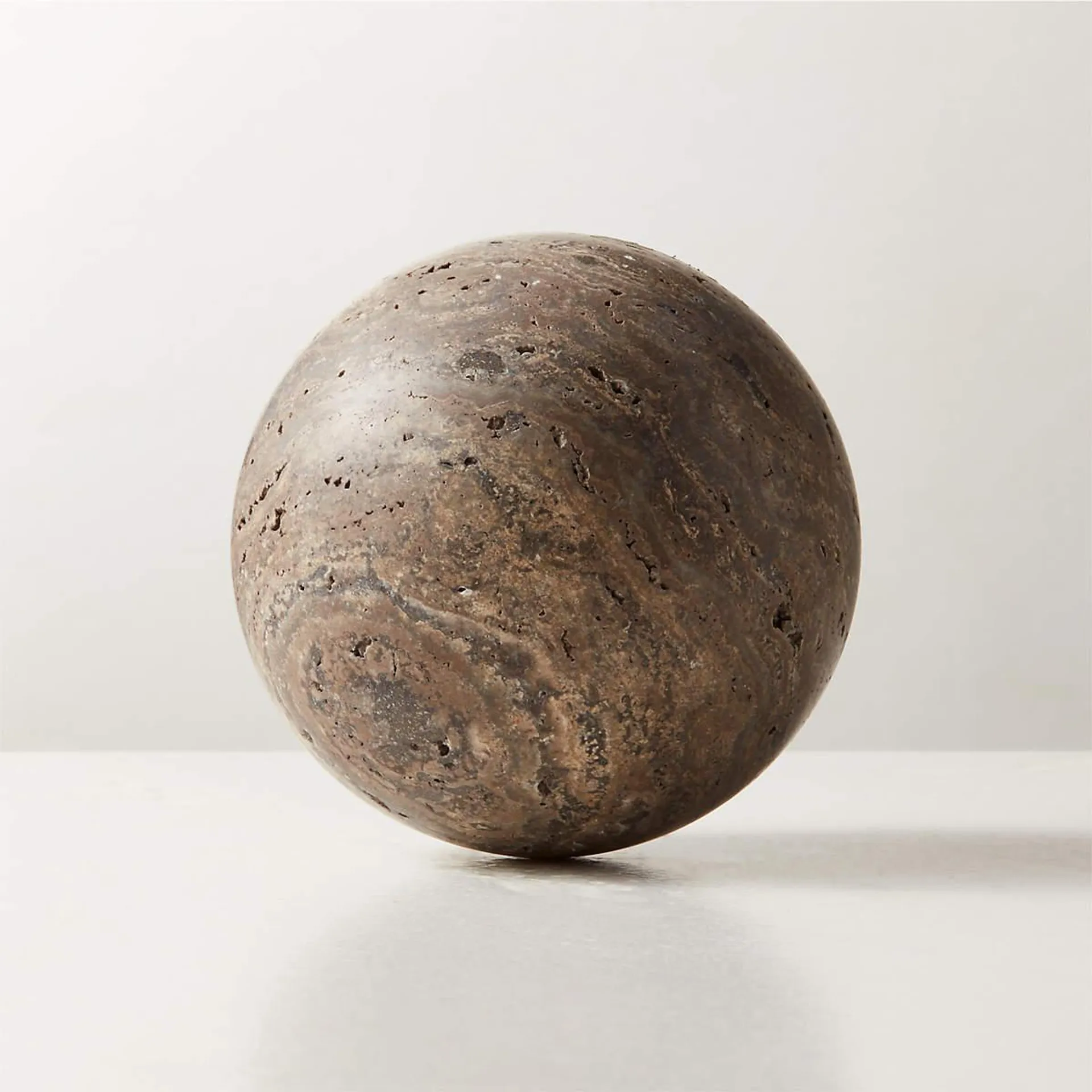 Grey Travertine Decorative Sphere