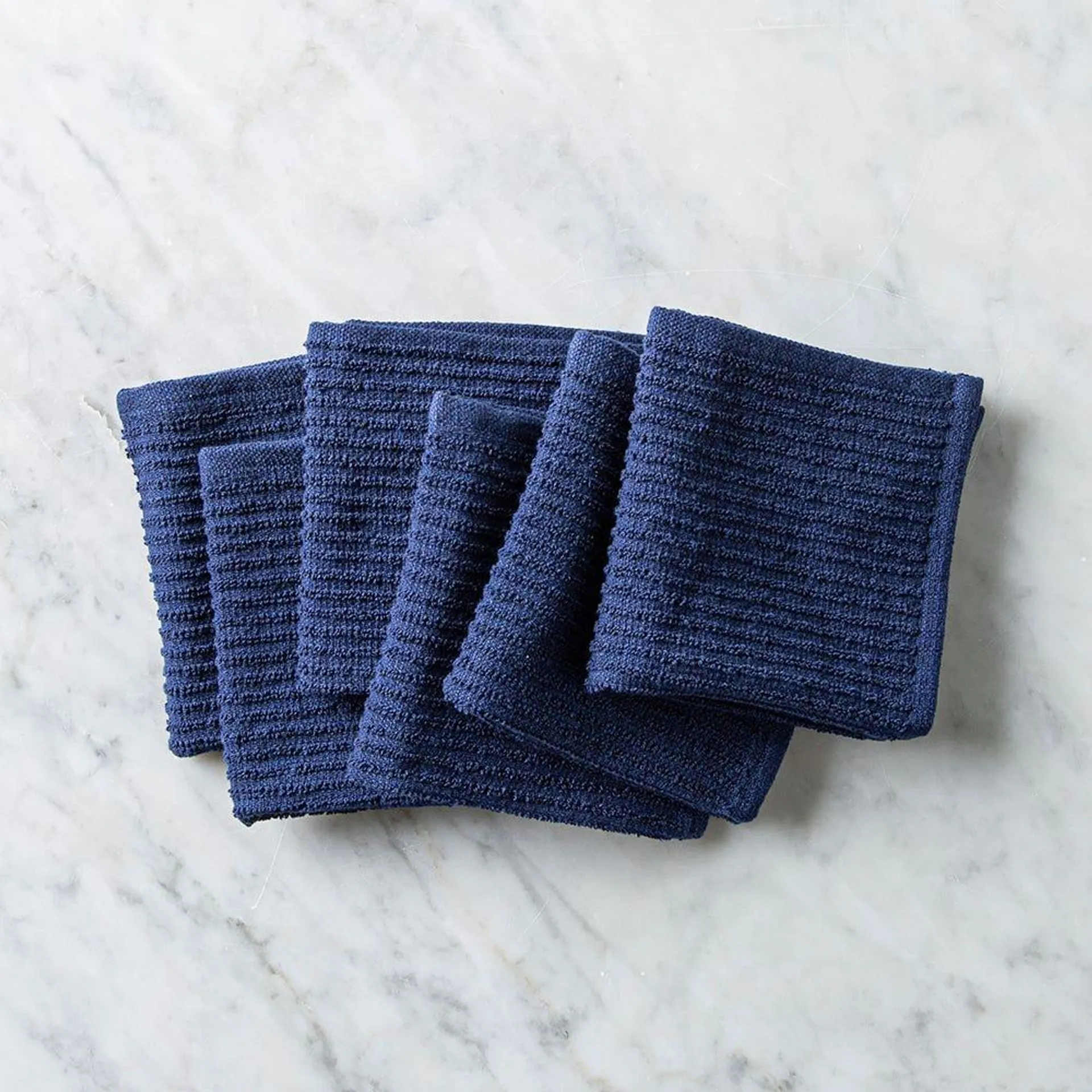 KSP Soft Touch 100% Recycled Cotton Wash Cloth - Set/6 (Navy)