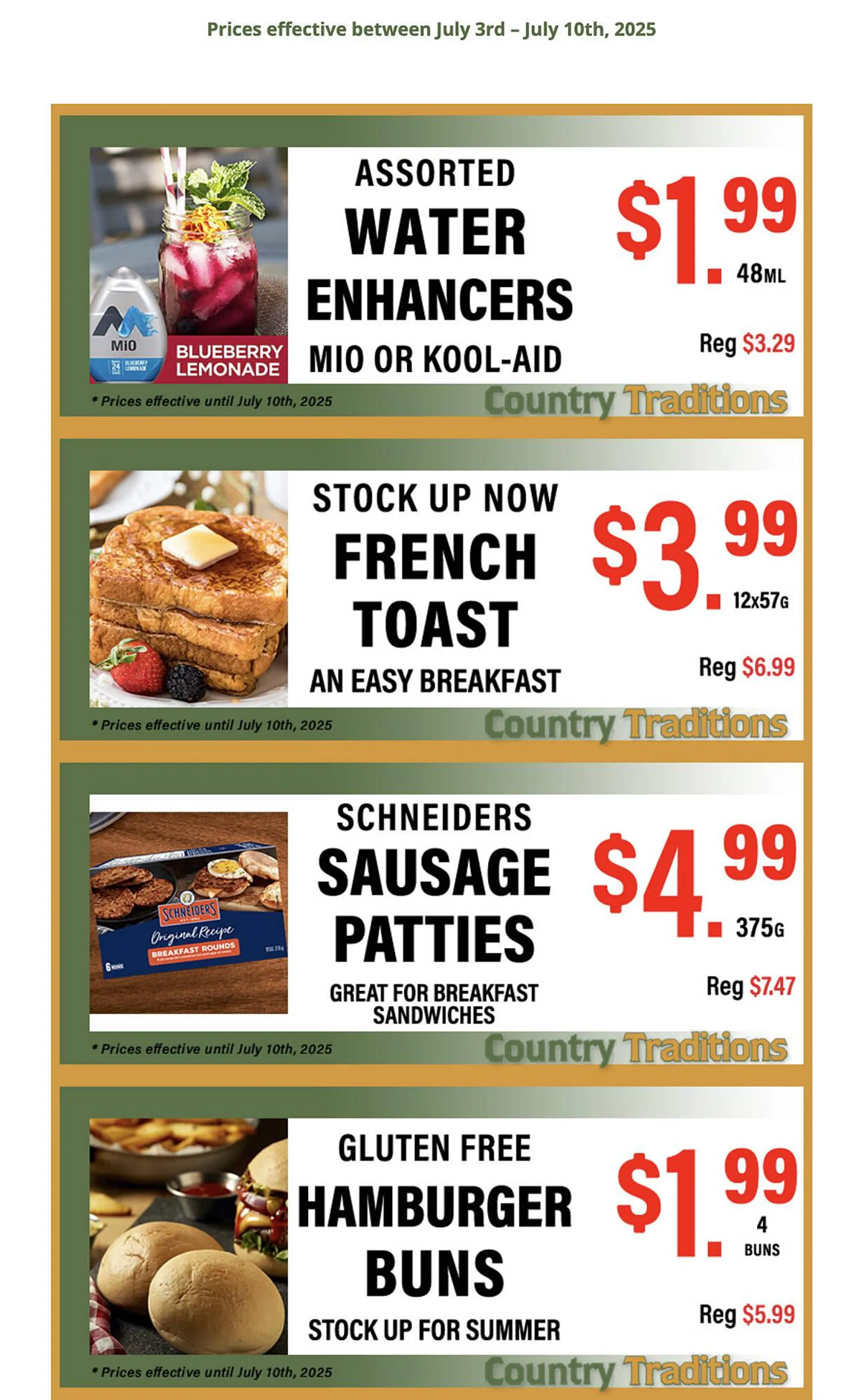 Country Traditions flyer from July 10 to July 16 2025 - flyer page 1