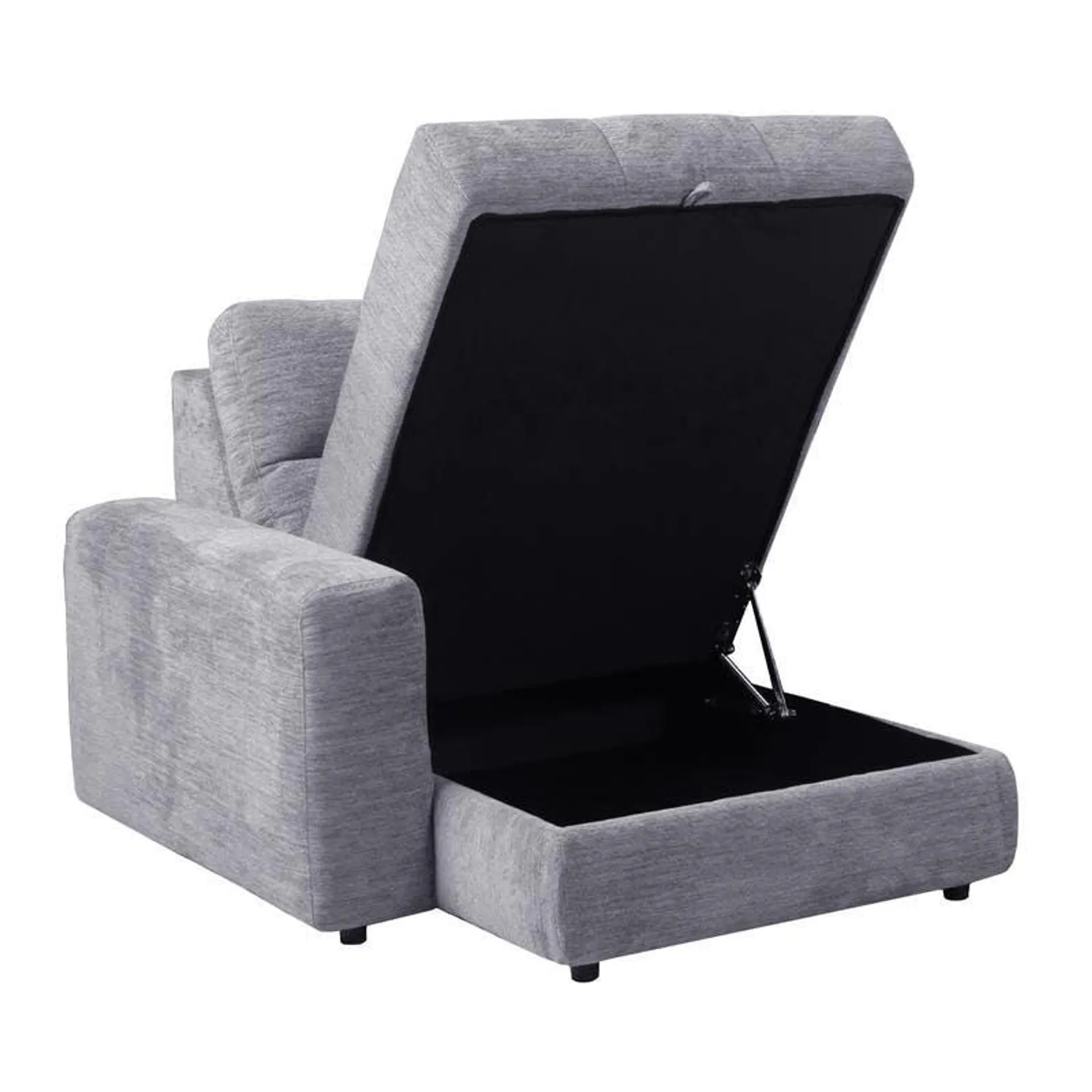 Chaise longue modulaire bras gauche avec rangement