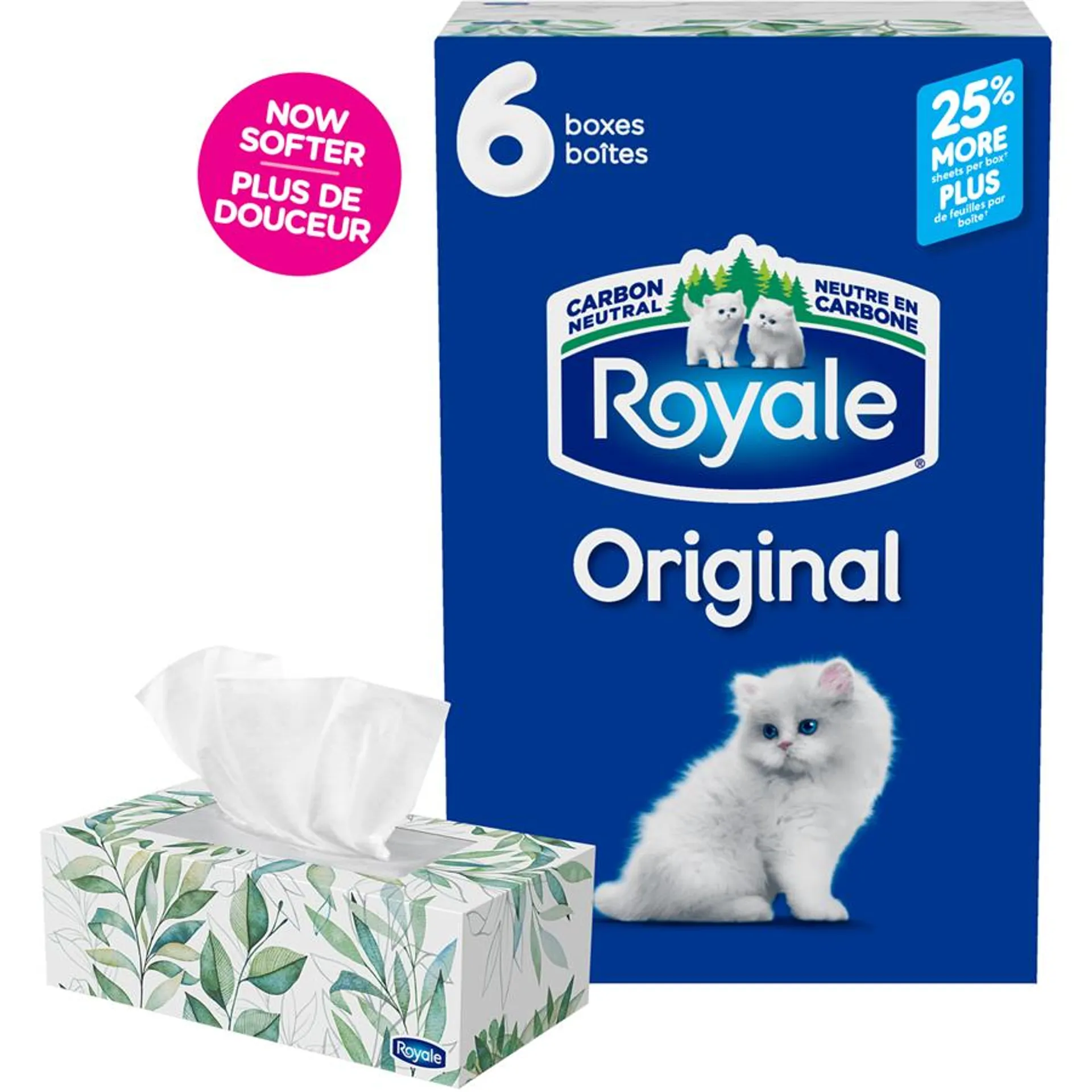 Original 2 Ply Facial Tissue, 6 Tissue Boxes, 126 Tissues per box