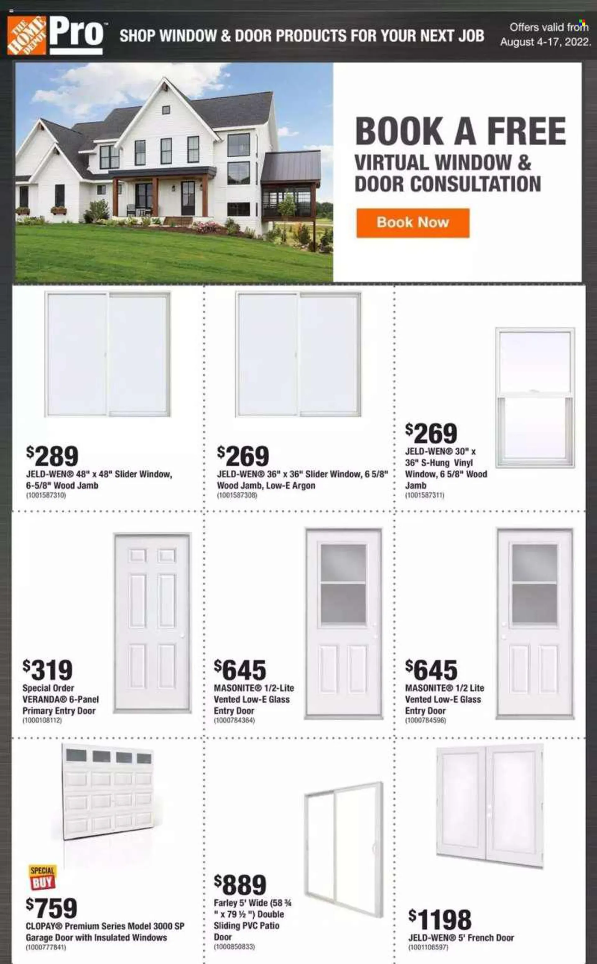 The Home Depot Flyer - August 04, 2022 - August 17, 2022 - Sales products - book, Patio, door. Page 1.