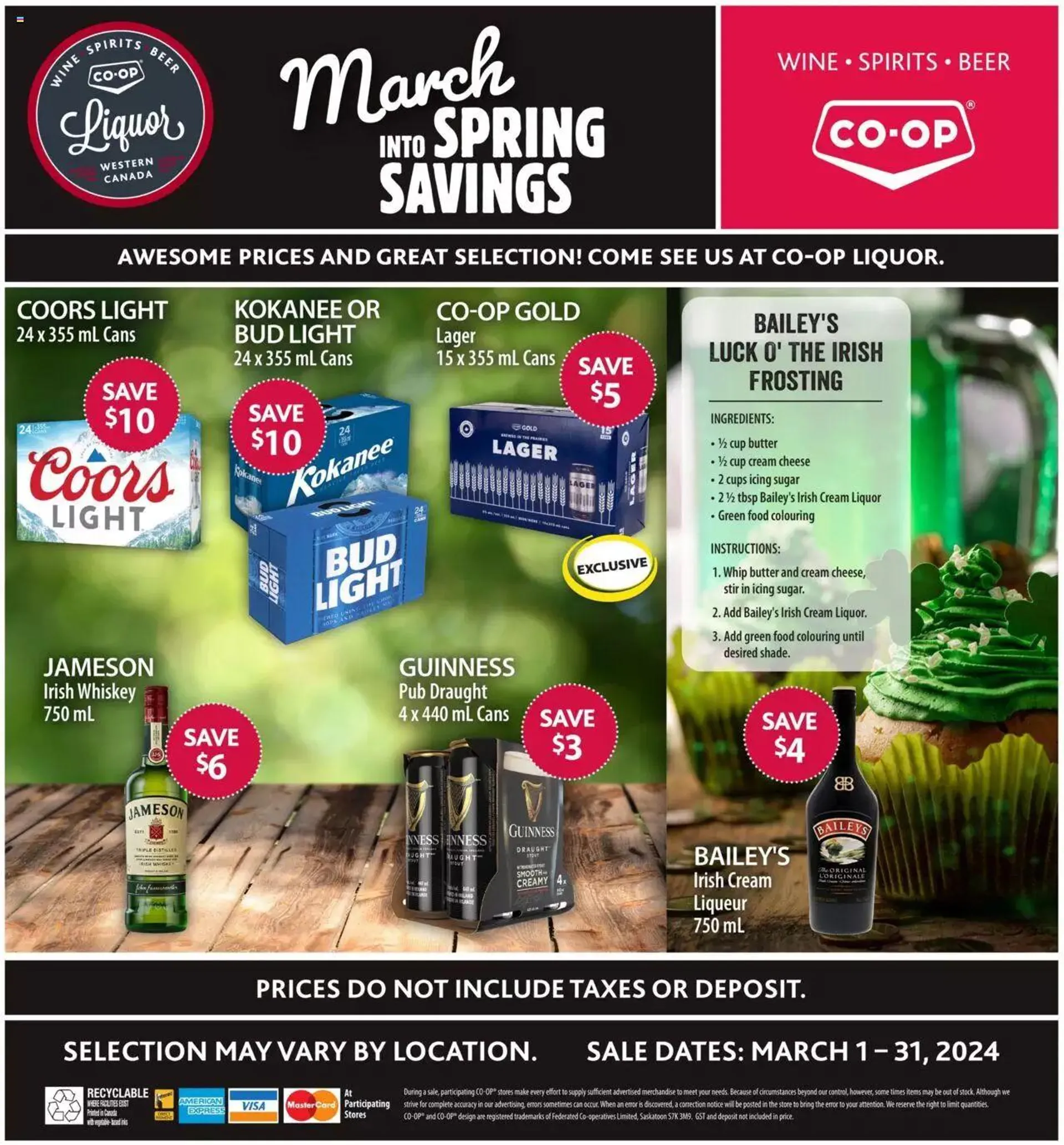 Co-op Food - Saskatchewan Liquor Flyer - SK from March 1 to March 31 2024 - flyer page 1