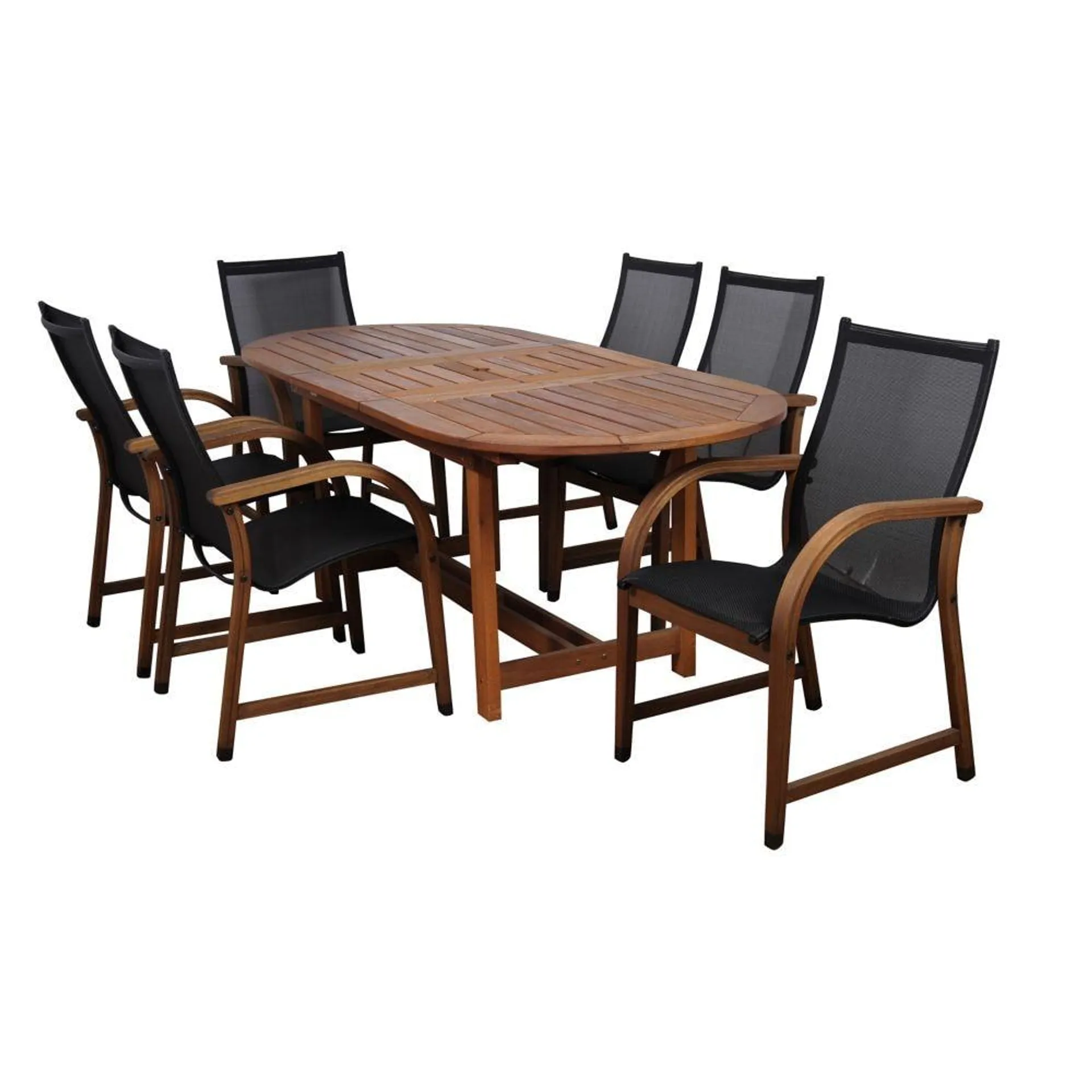 Bahamas Oval 7-Piece Eucalyptus Patio Dining Set