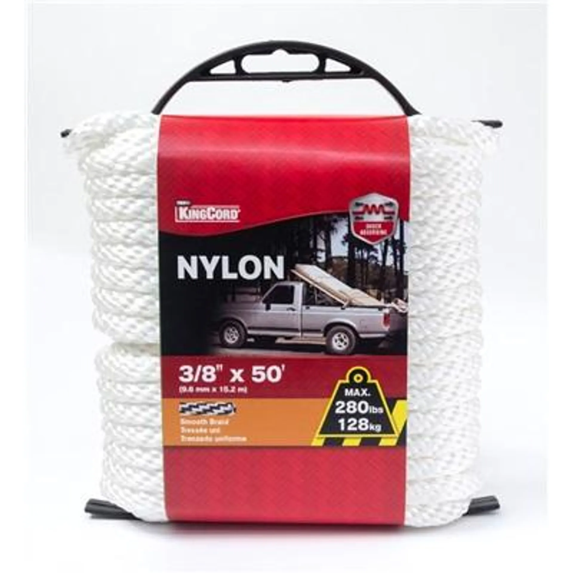 3/8" x 50' NYLON SOLID BRAID WHITE