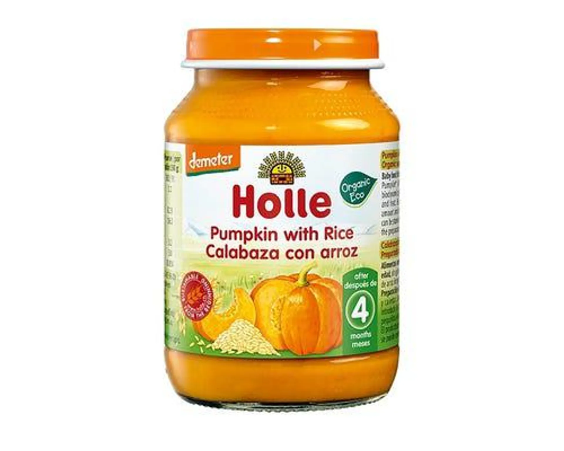 Holle Organic Baby Food Jar Pumpkin With Rice 190g