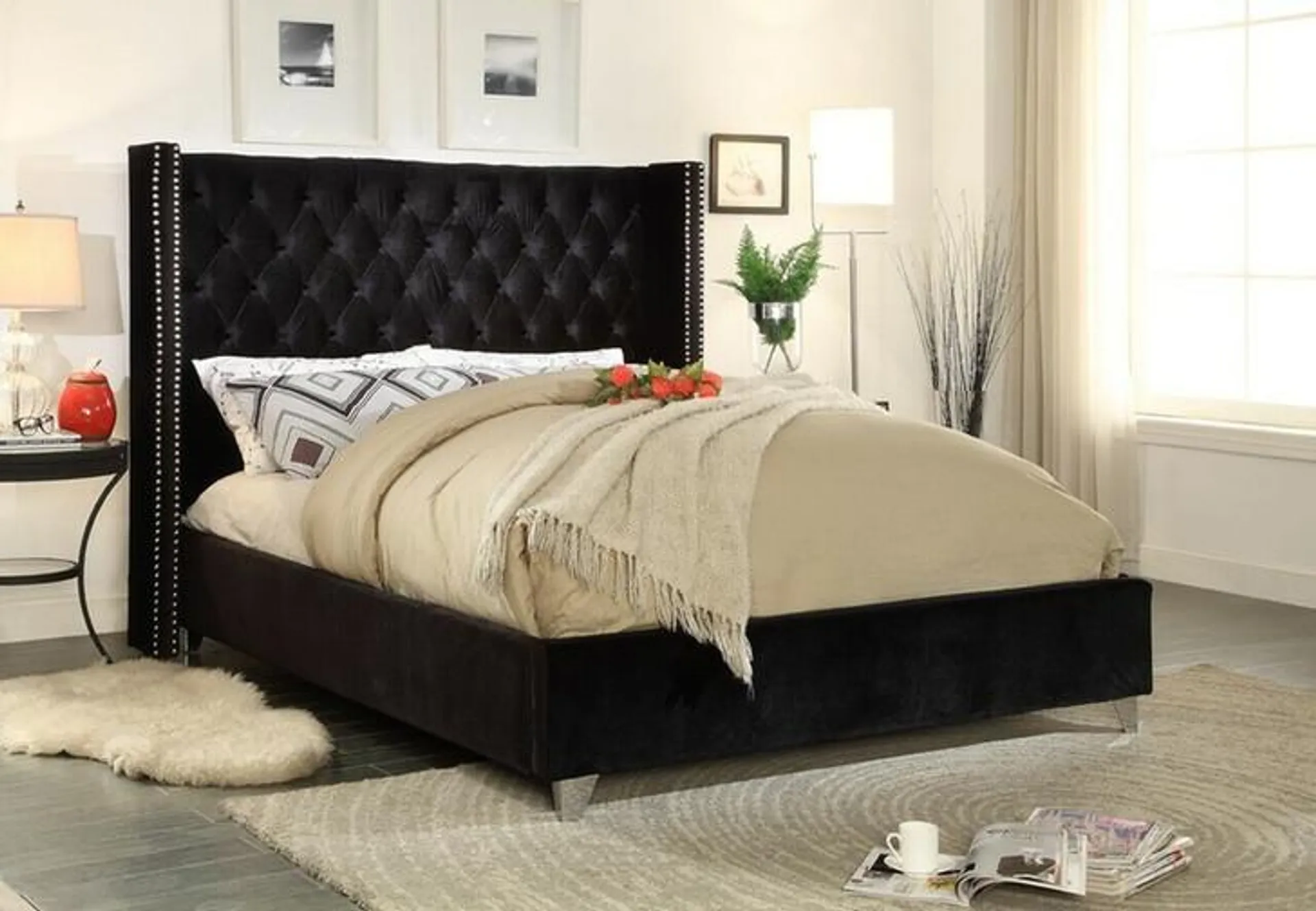 Bailey Velvet Upholstered Bed