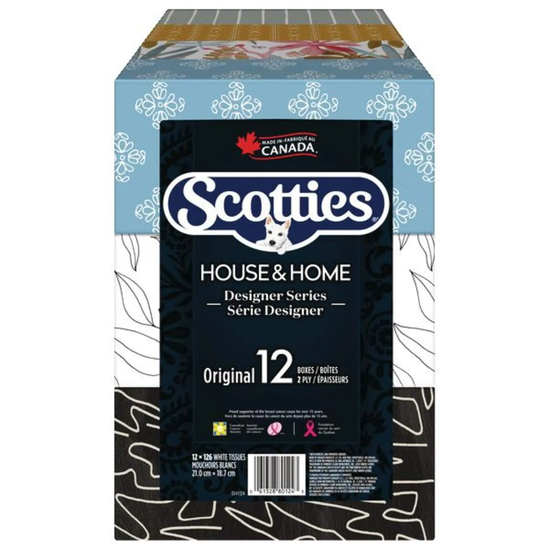 Scotties House & Home Facial Tissue, 2-Ply, 126 Sheets, 12-pk