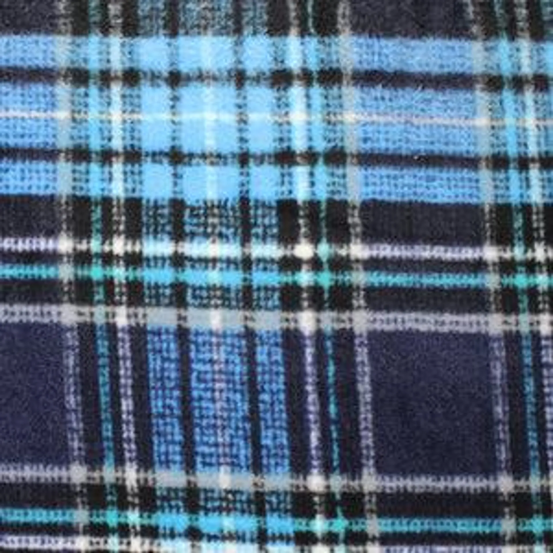 Blue Plaid Design Fleece Print - 60" - 100% polyester