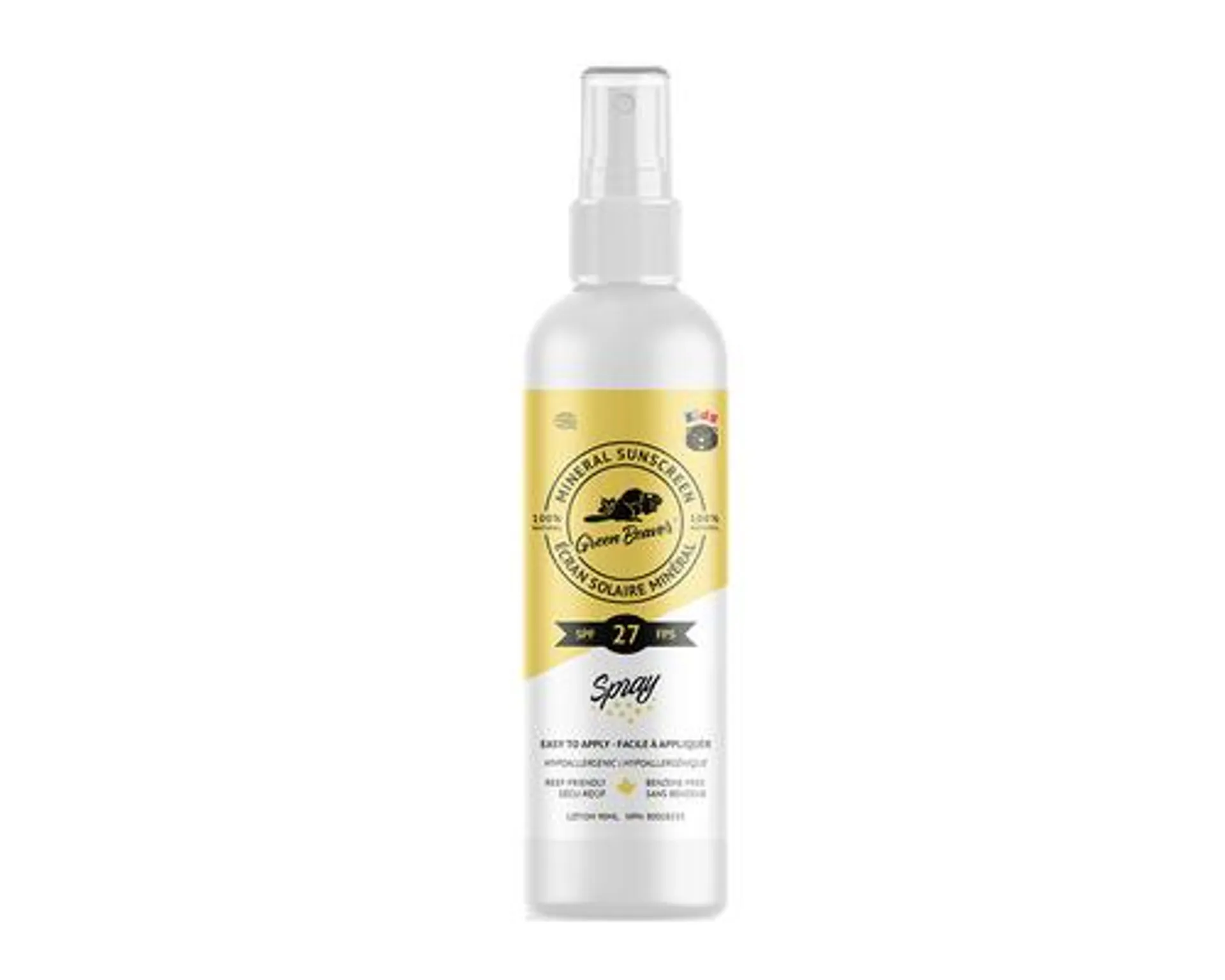 Green Beaver Kids Natural Mineral Sunscreen Spray SPF 27 90mL