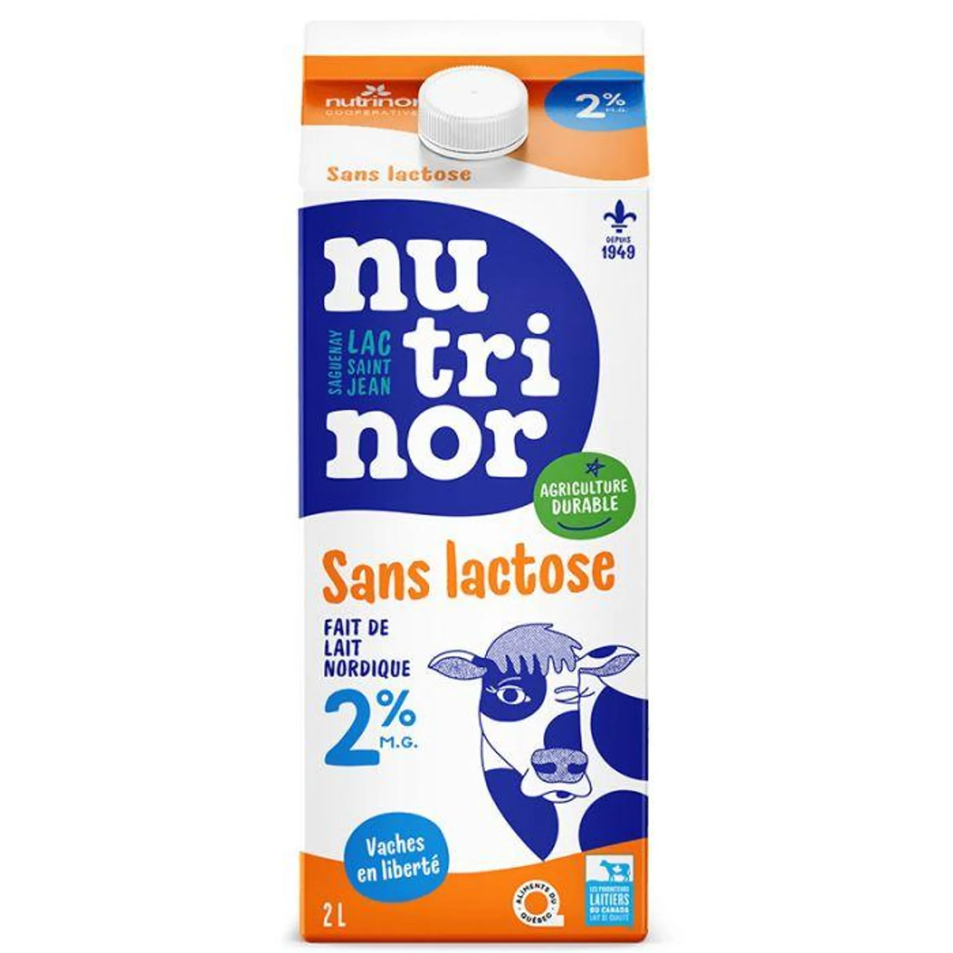 Lait nordique sans lactose 2% | 2 l