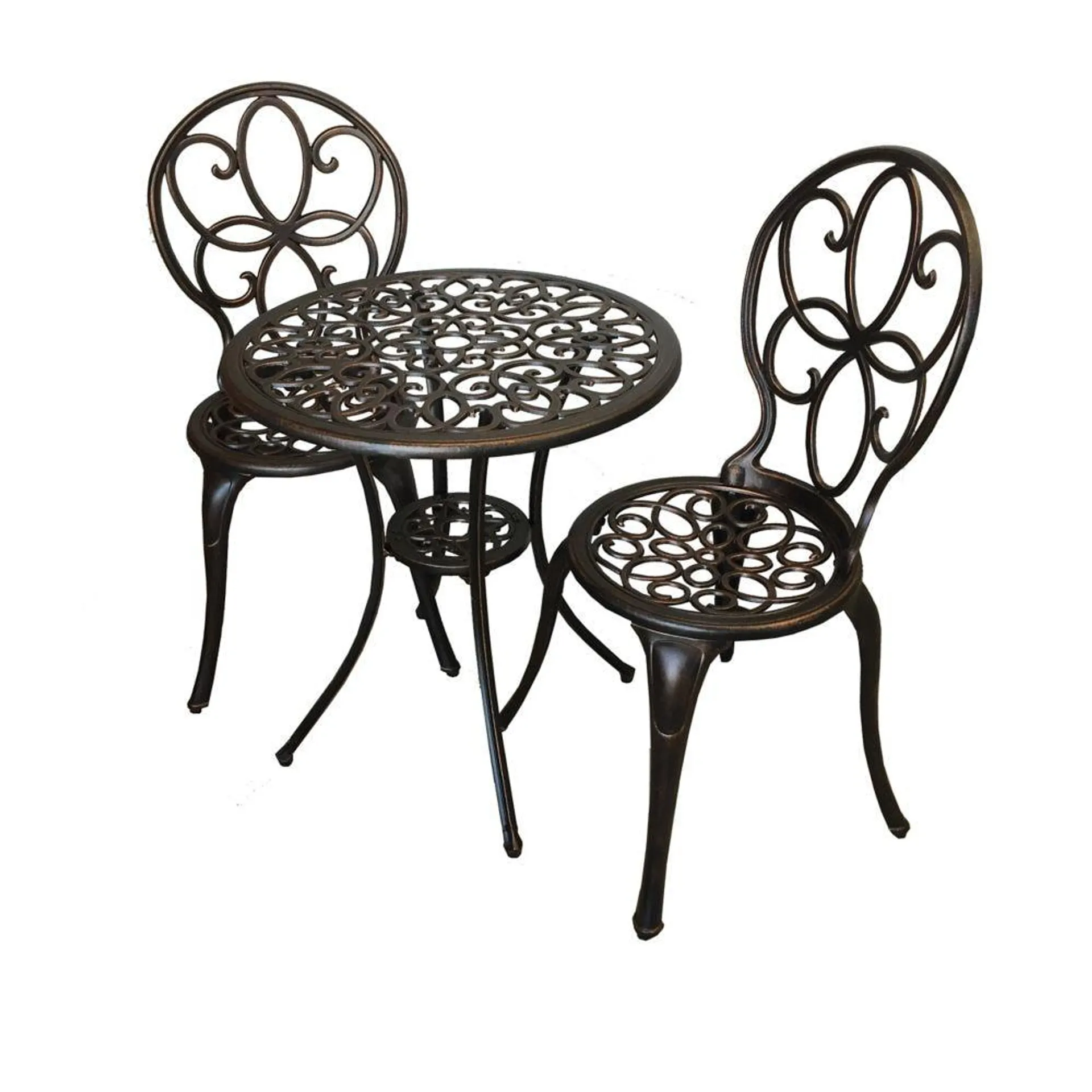 Rosalie 3 PC Die Cast Aluminum Bistro Set