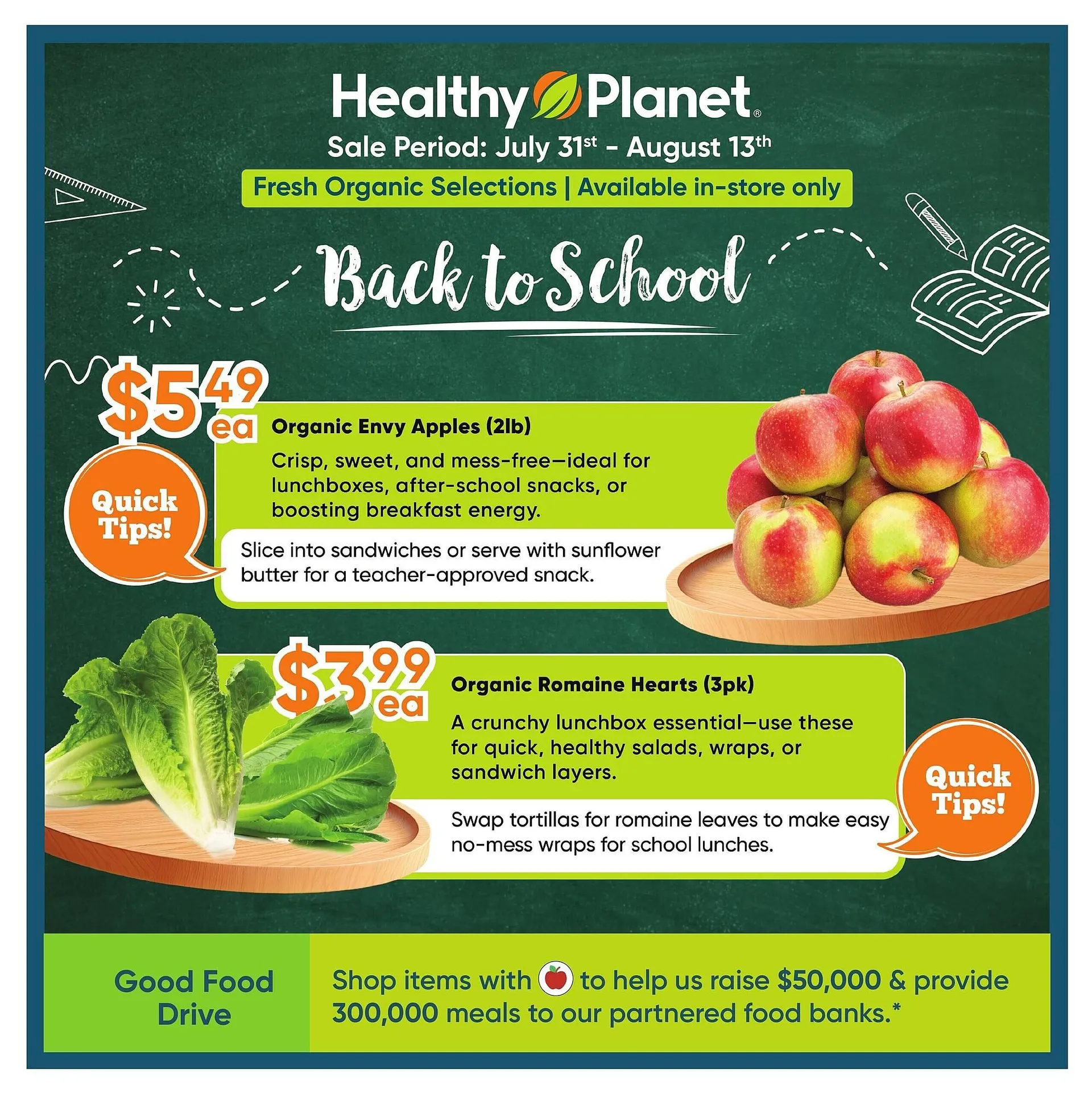 Healthy Planet flyer from July 31 to August 20 2025 - flyer page 1