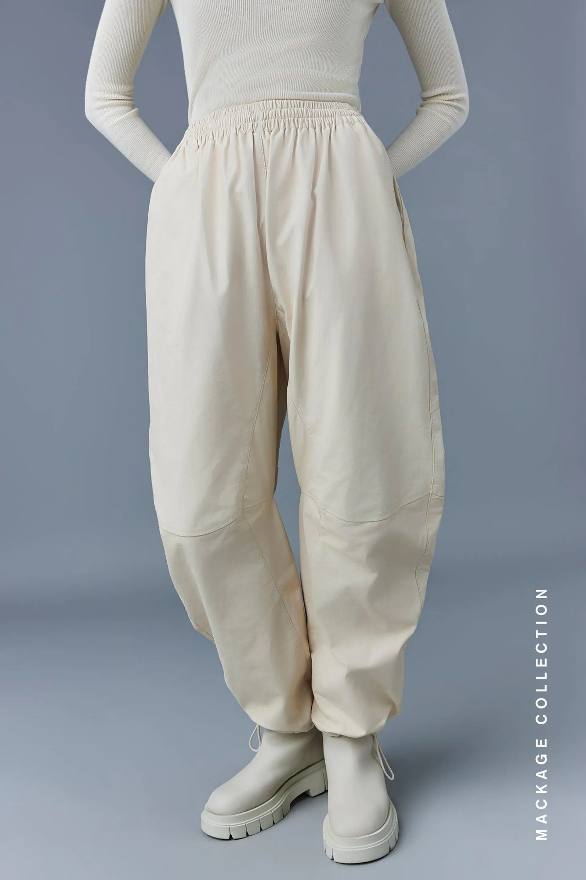 ILLONA Luxe calfskin Monochromatic Pants