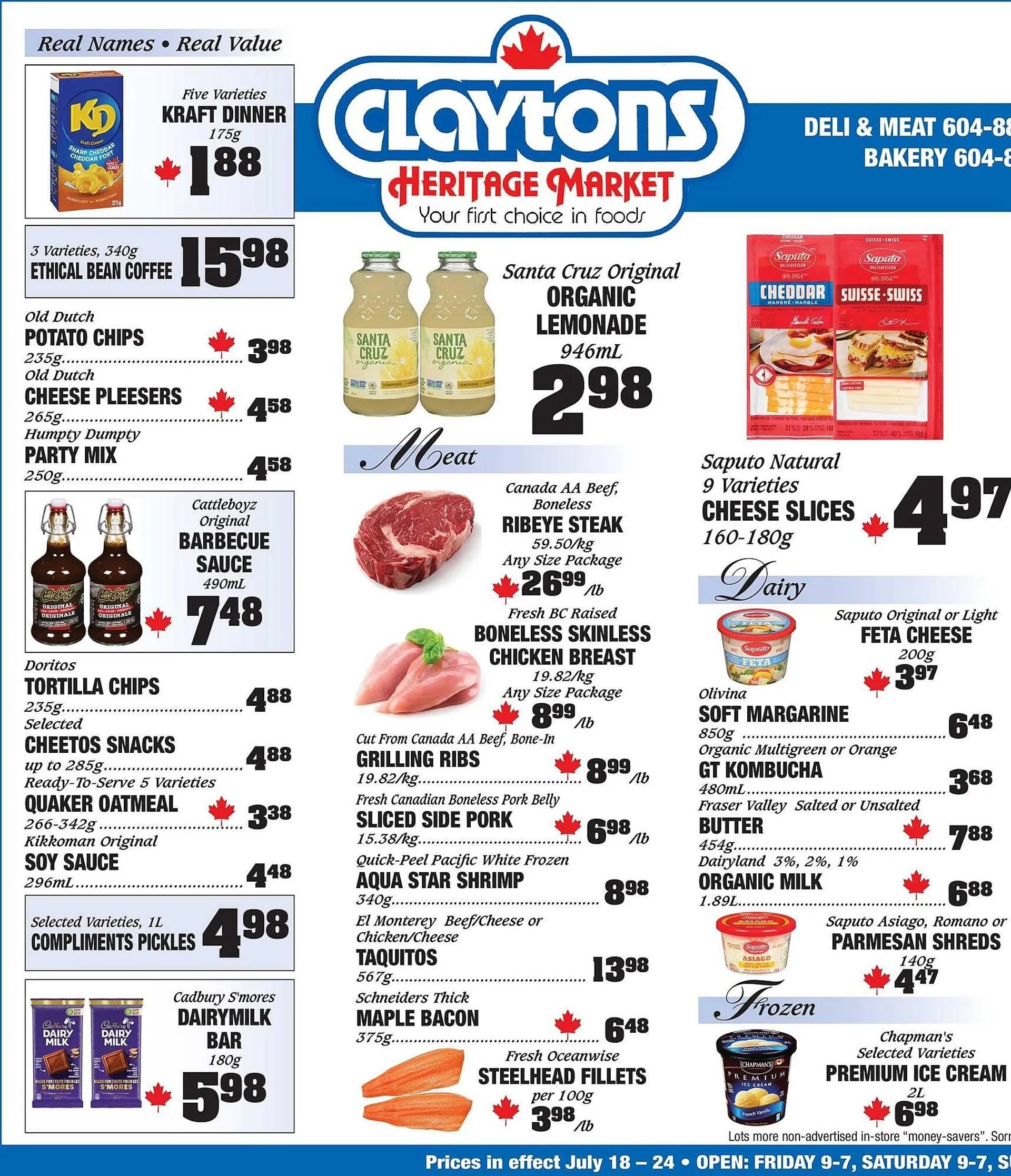 Claytons Heritage Market flyer from July 18 to July 24 2025 - flyer page 1