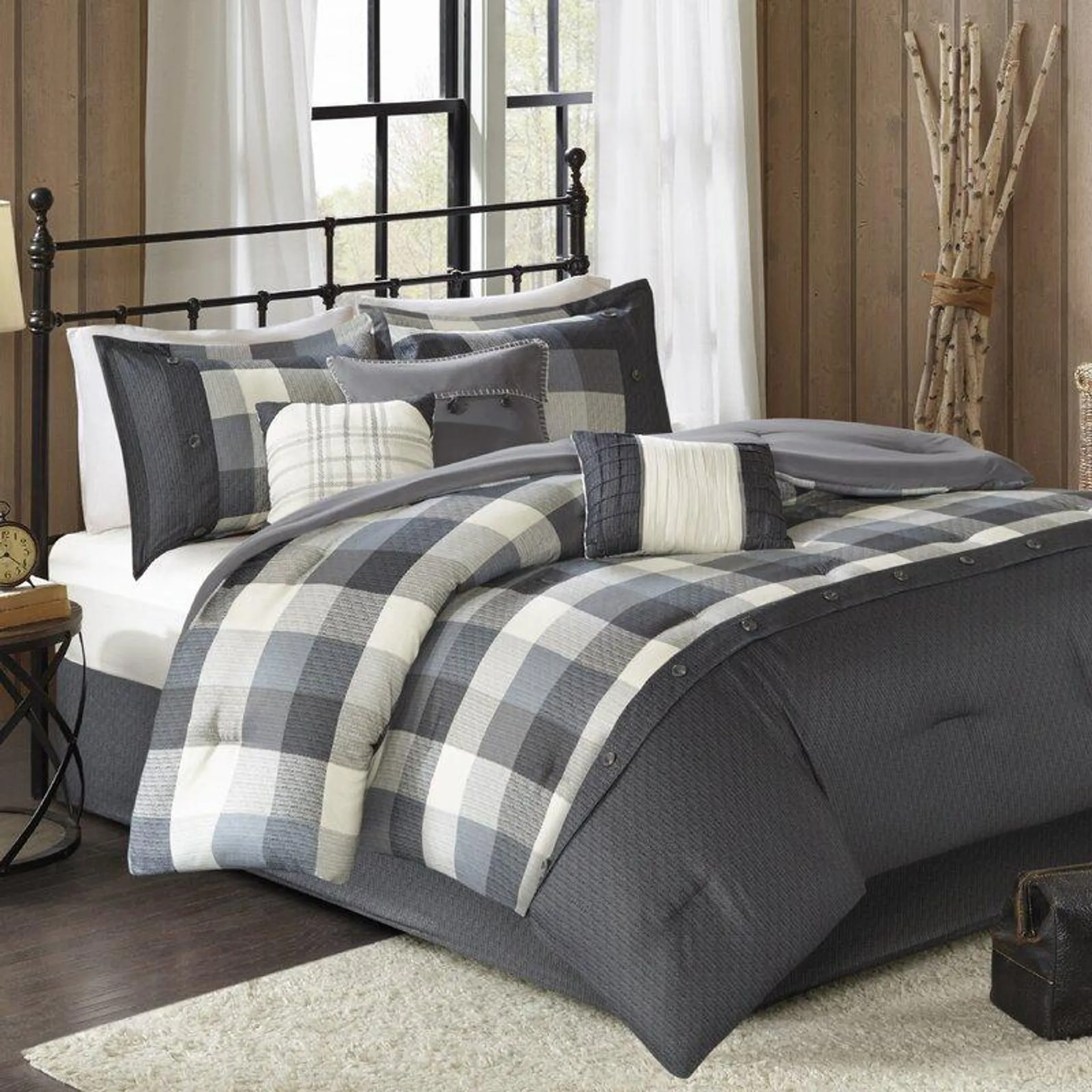 Ridge 7 Piece Herringbone Comforter Set