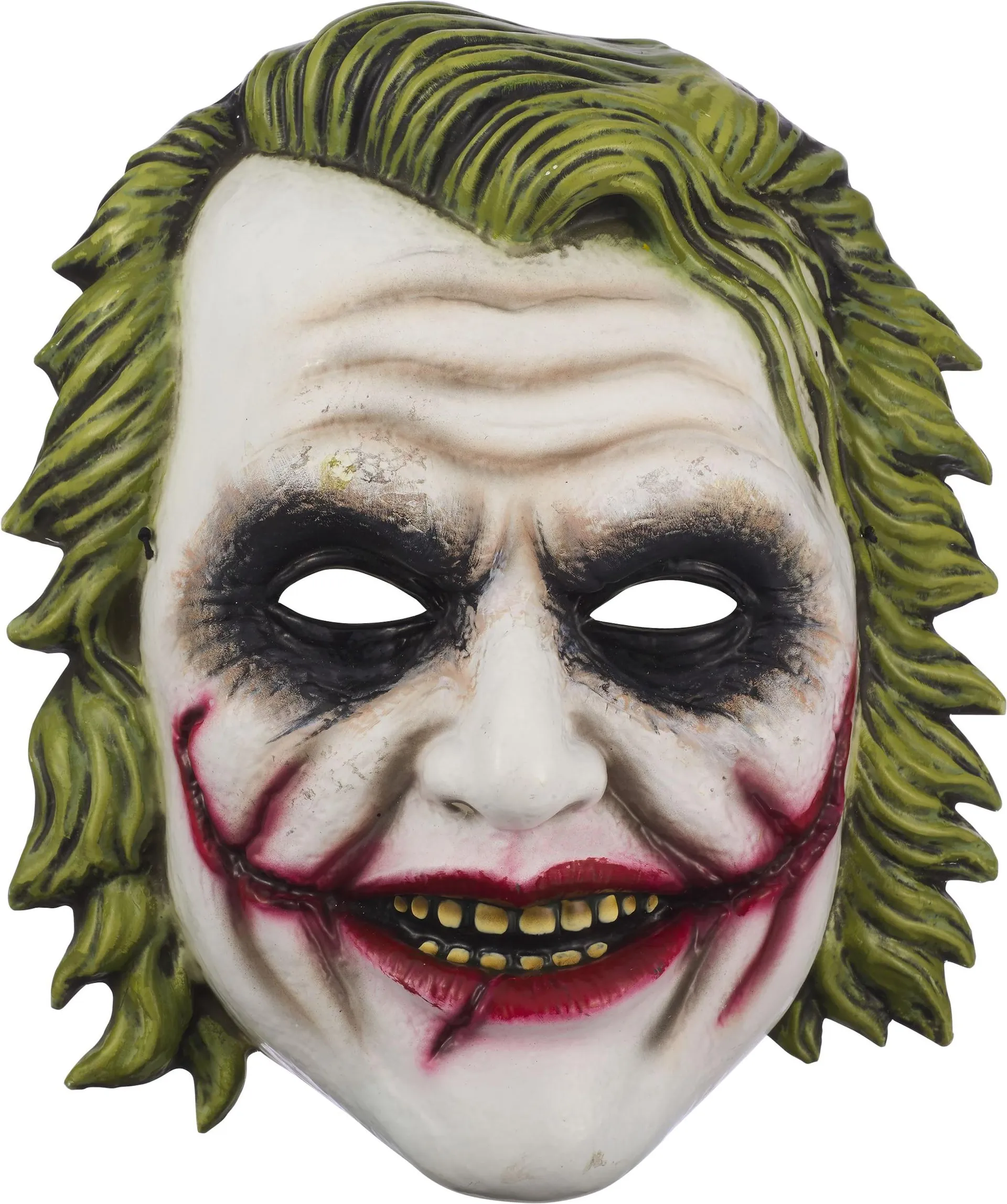 DC The Dark Knight Joker Plastic Mask, Green/White, One Size, Wearable Costume Accessory for Halloween