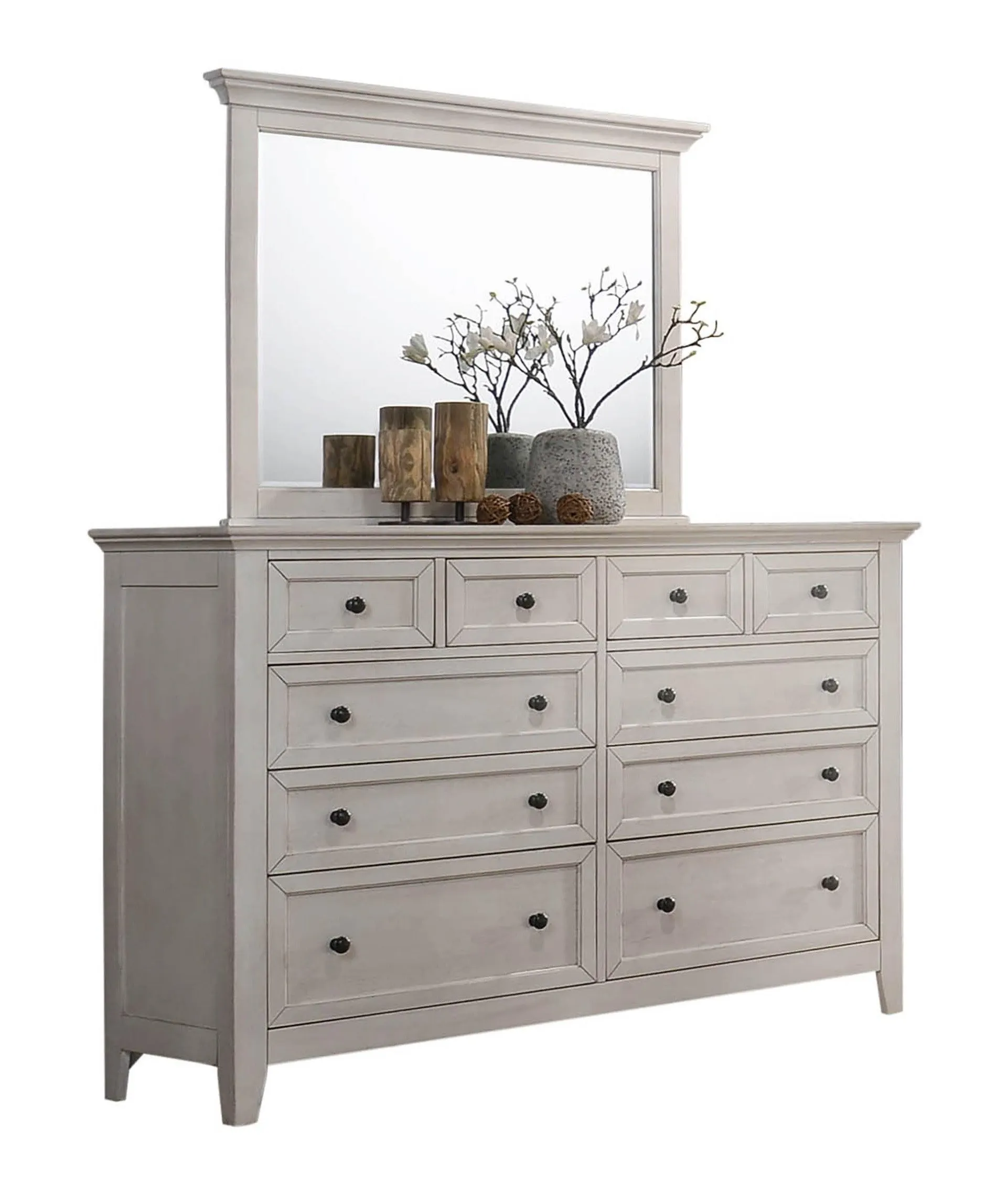 San Mateo 10 Drawer Dresser - Antique White