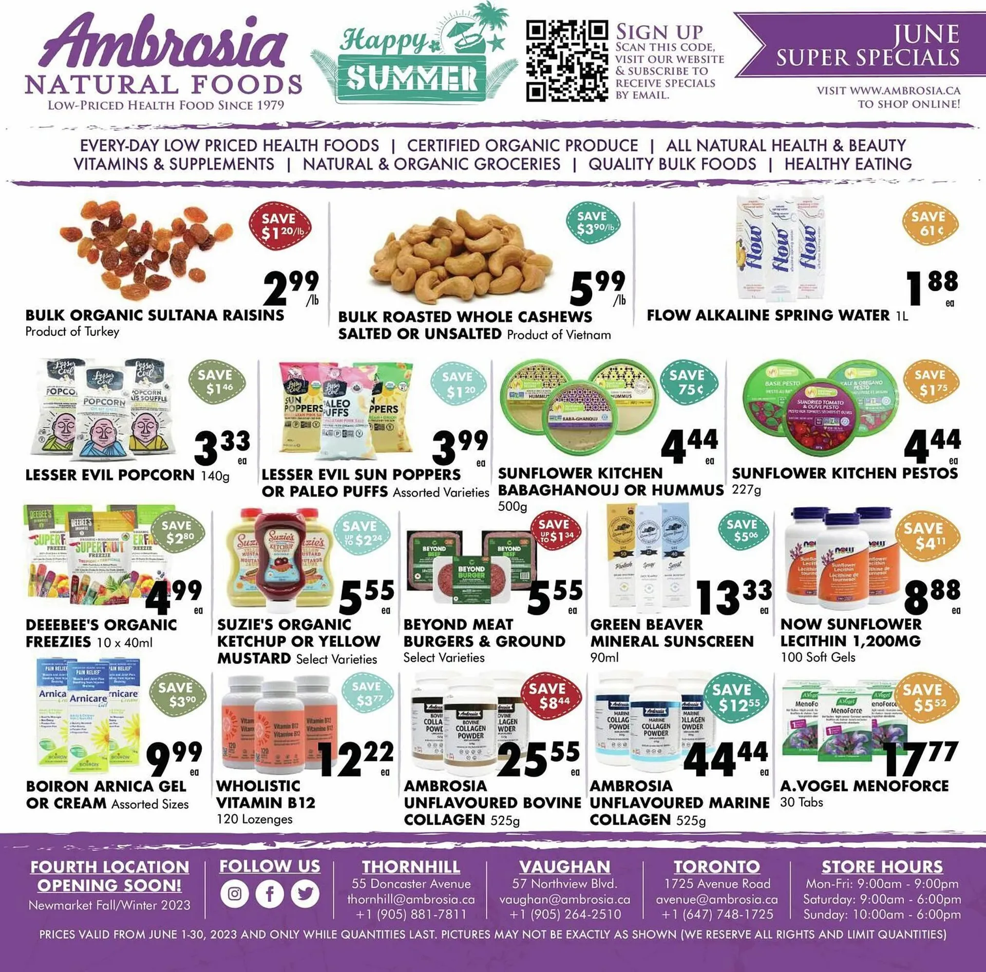 Ambrosia Natural Foods flyer - 1