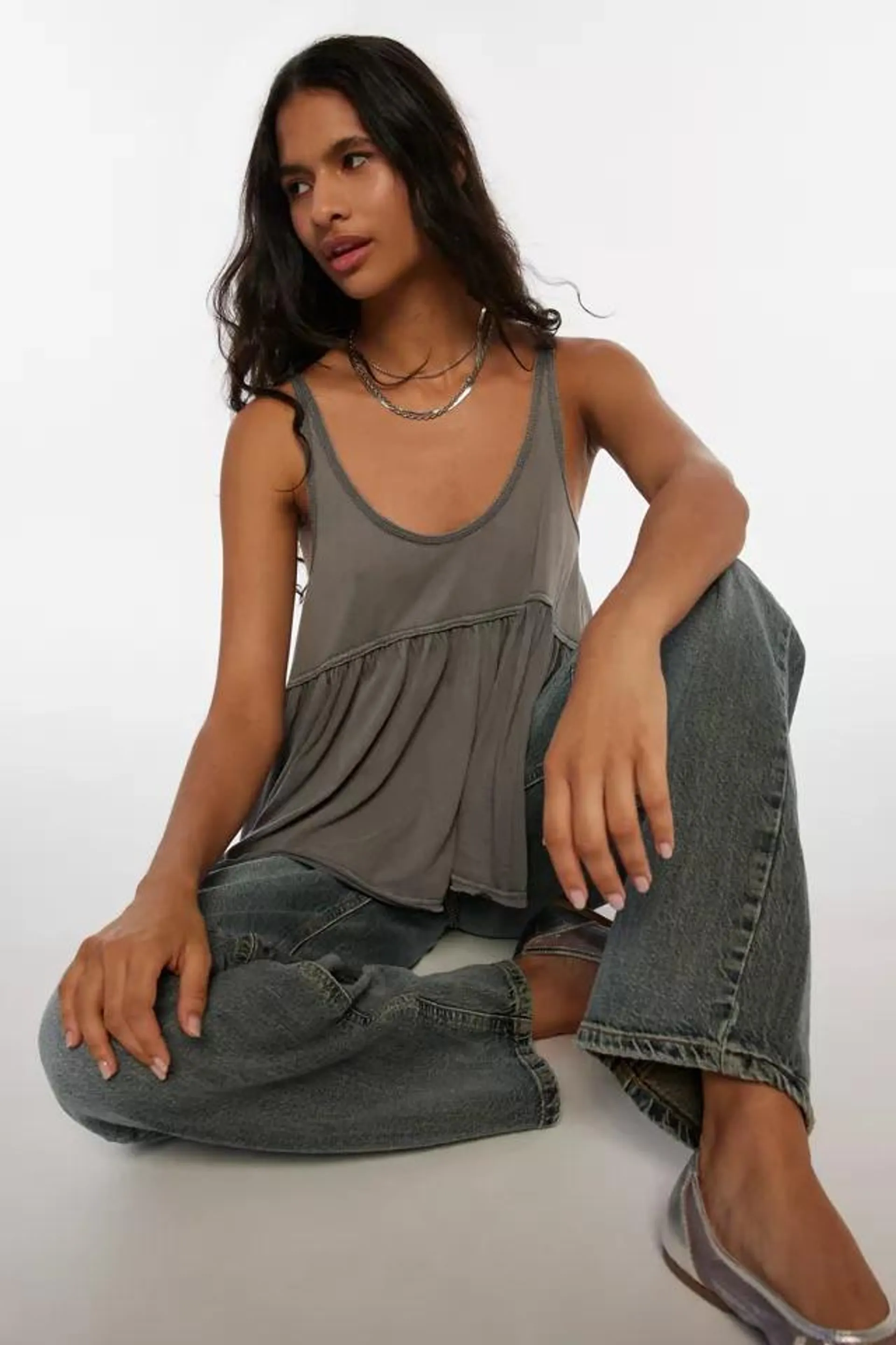 BDG Colby Babydoll Tunic Tank Top