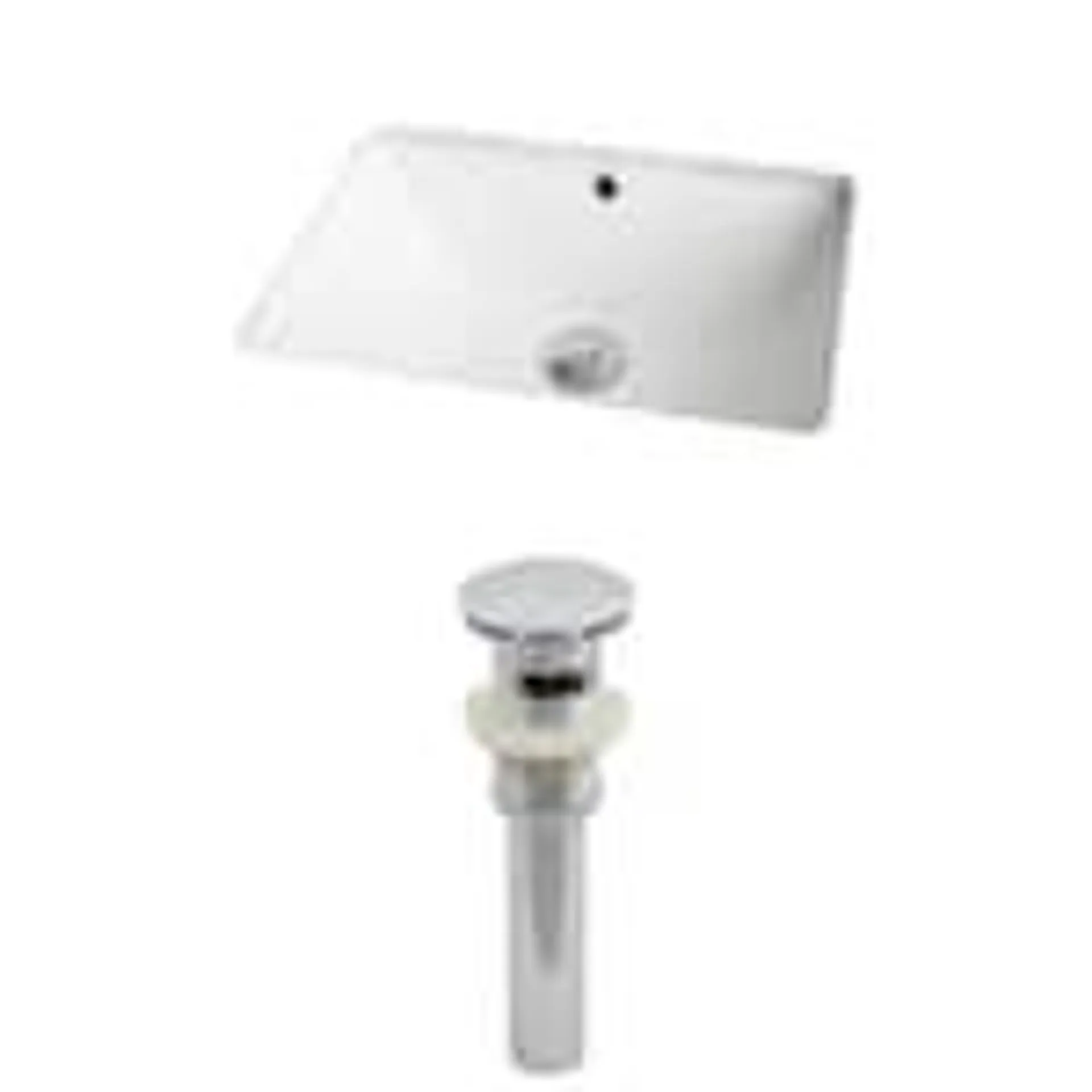 18.25-in. W CUPC Rectangle Bathroom Undermount Sink Set In White - Chrome Hardware - Overflow Drain Incl. AI-12817