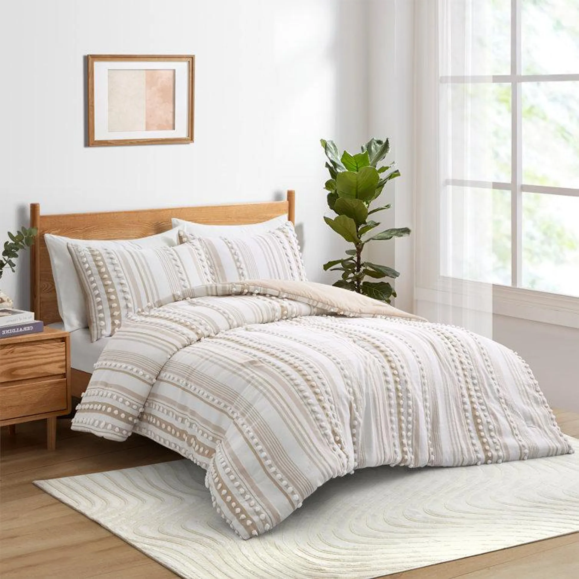 Farhia Twill Striped Comforter Set