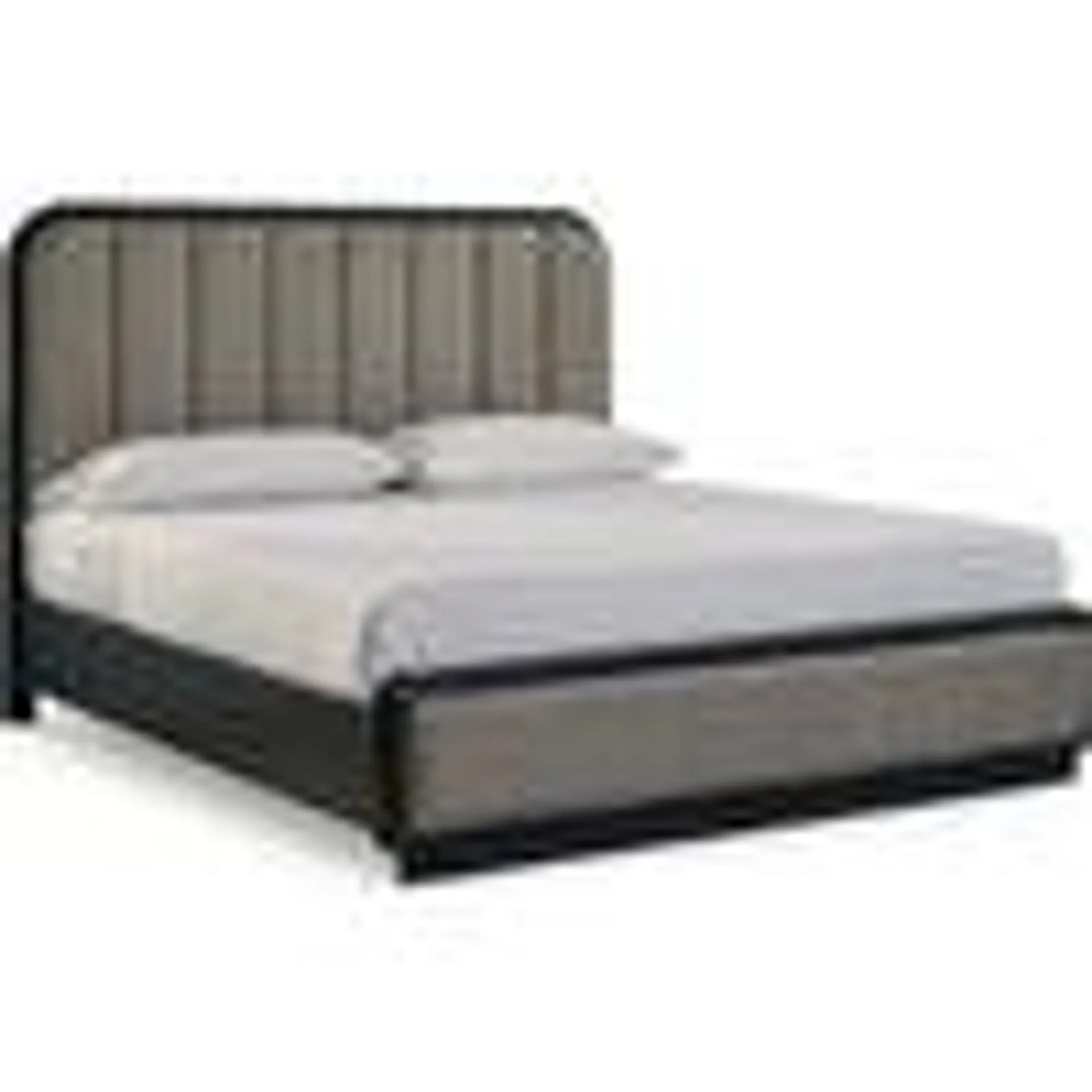 Rowanbeck King Upholstered Bed - Gray/Black