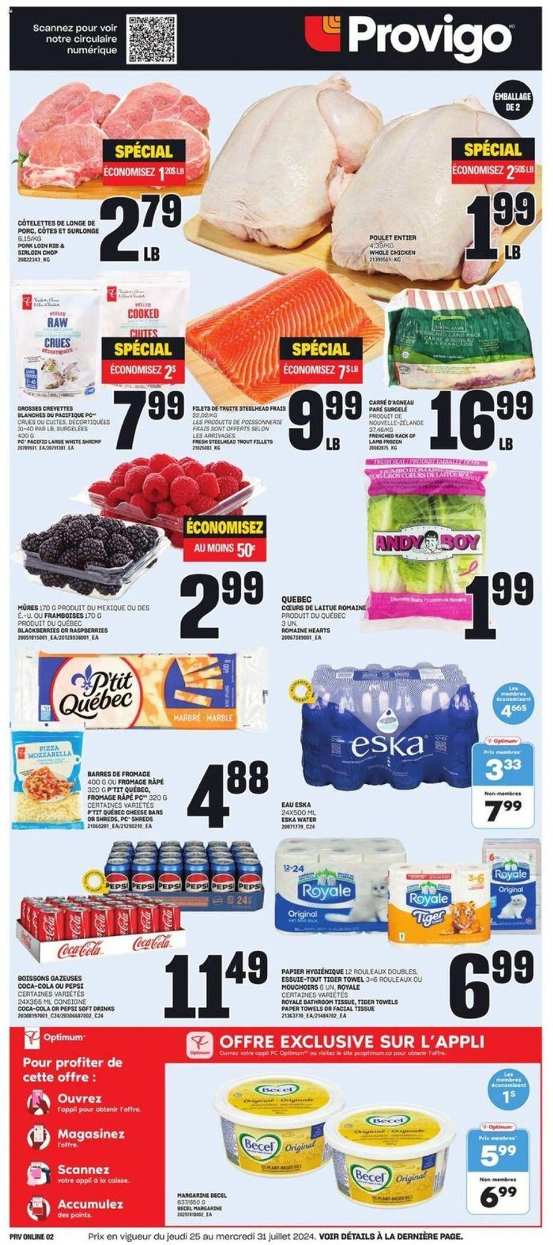 Provigo weekly flyer from July 25 to July 31 2024 - flyer page 1