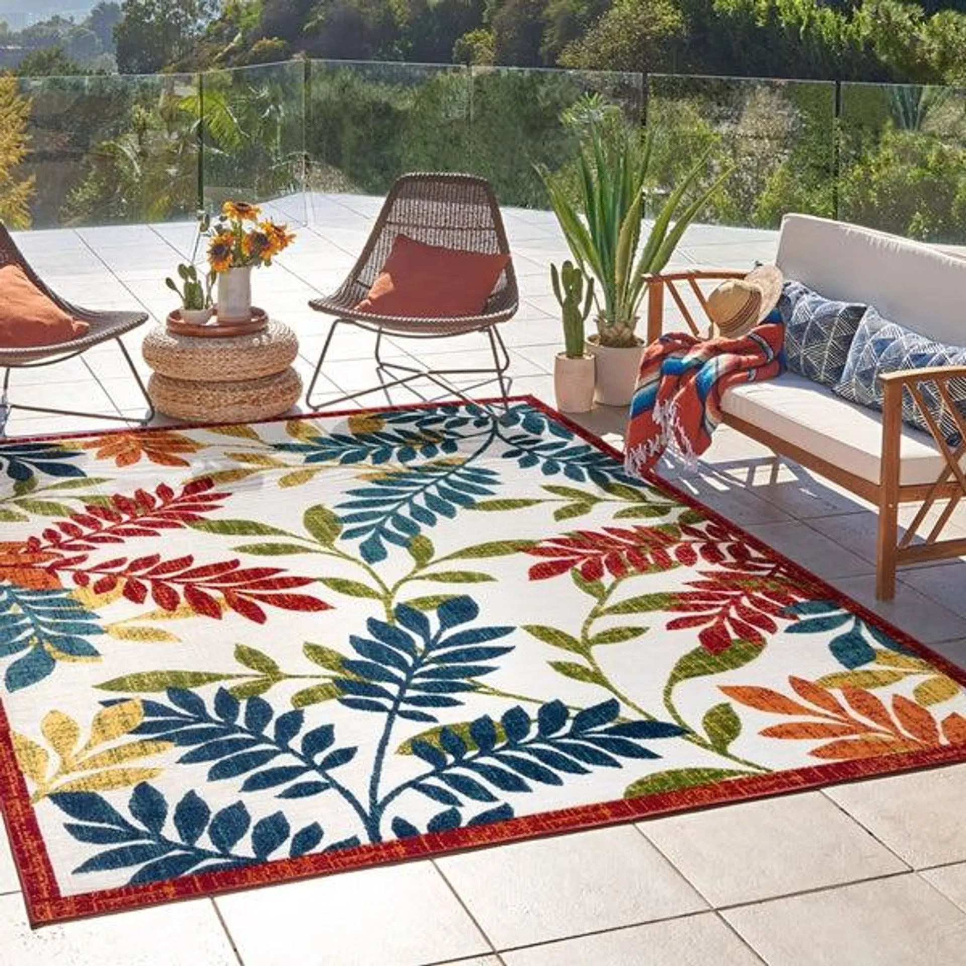 Gertmenian Element Collection Highland Ivory/Multi Outdoor Area Rug