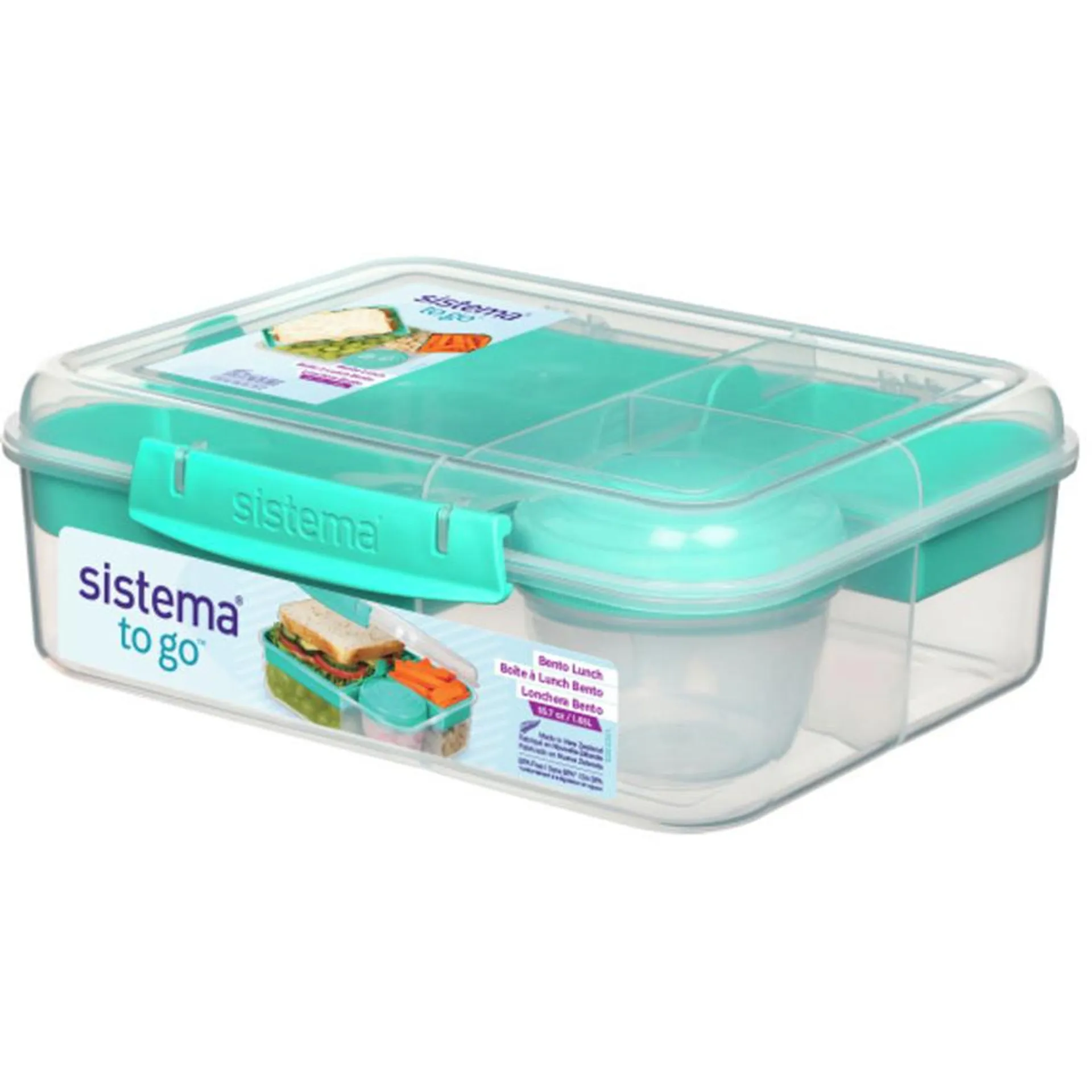 Bento Box TO GO, Lunch Box with Yoghurt/Fruit Pot BPA-Free, Assorted Colours (Varies by Pack)