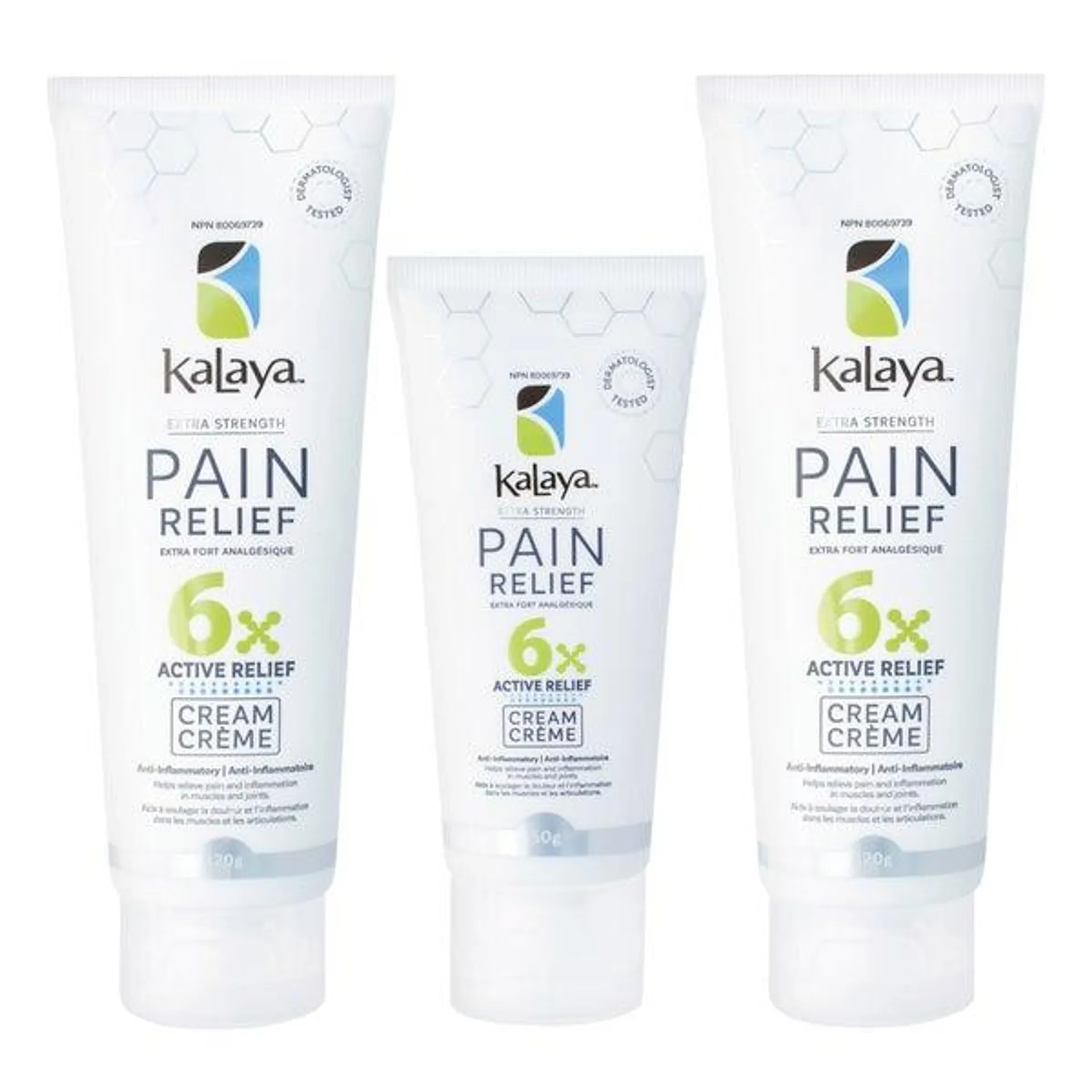 KaLaya 6x Extra Strength Pain Relief Cream, 2 x 120 g + 50 g