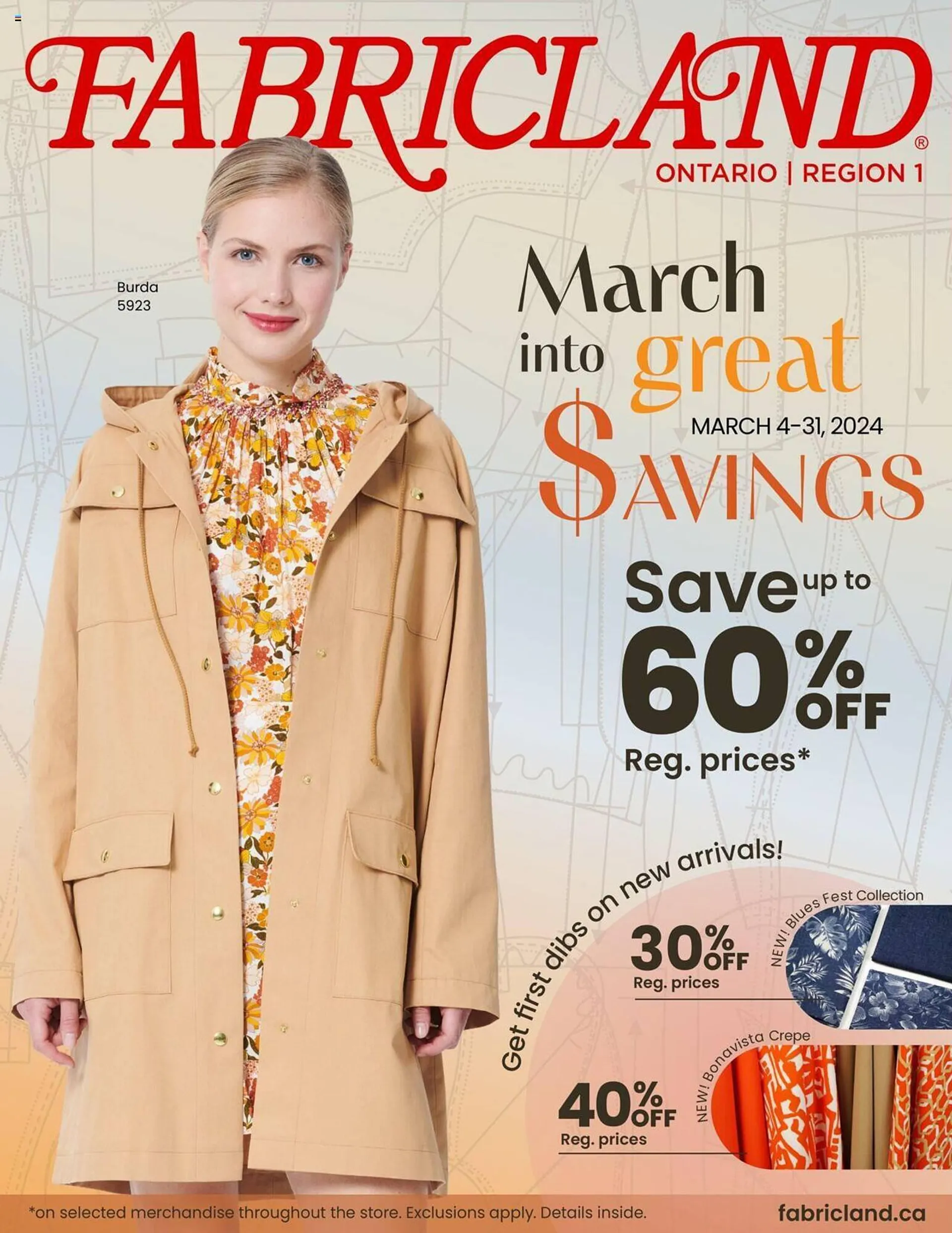 Fabricland flyer from March 4 to March 31 2024 - flyer page 